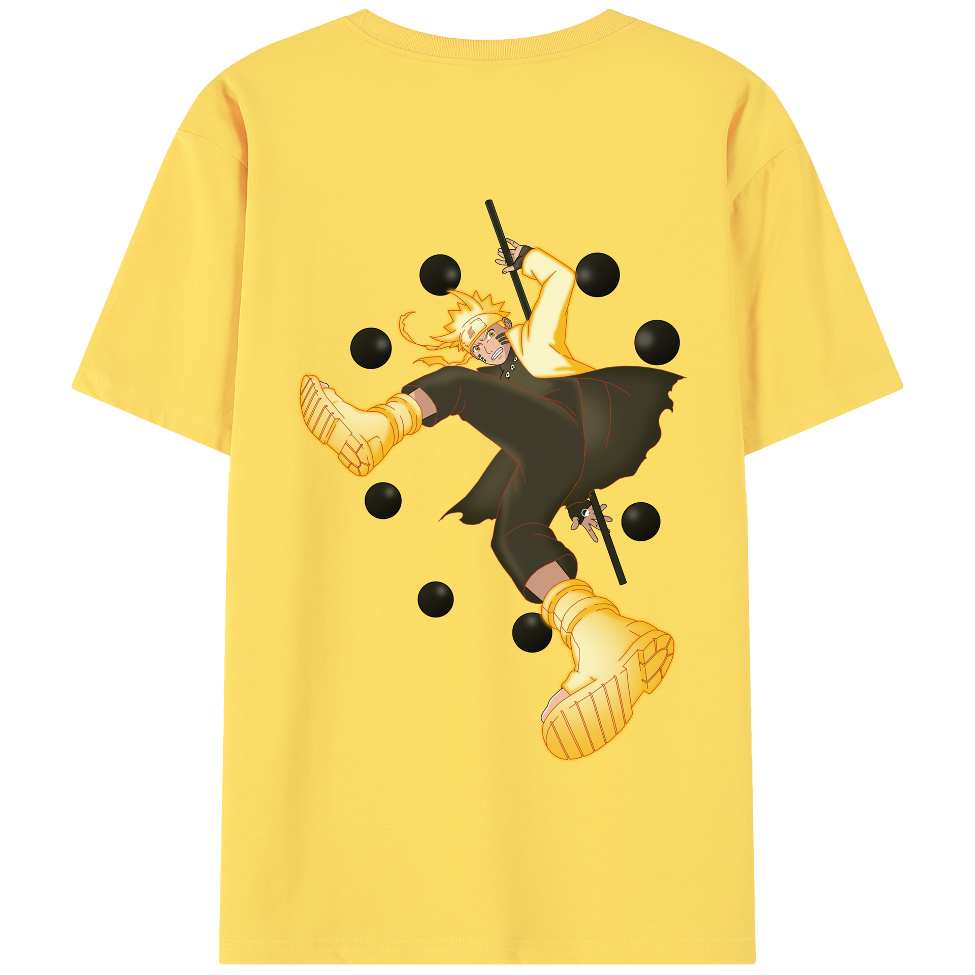 （画像用） NARUTO -ナルト- うずまき ナルト Uzumaki Naruto 綿100％半袖Tシャツ（背面プリント）
