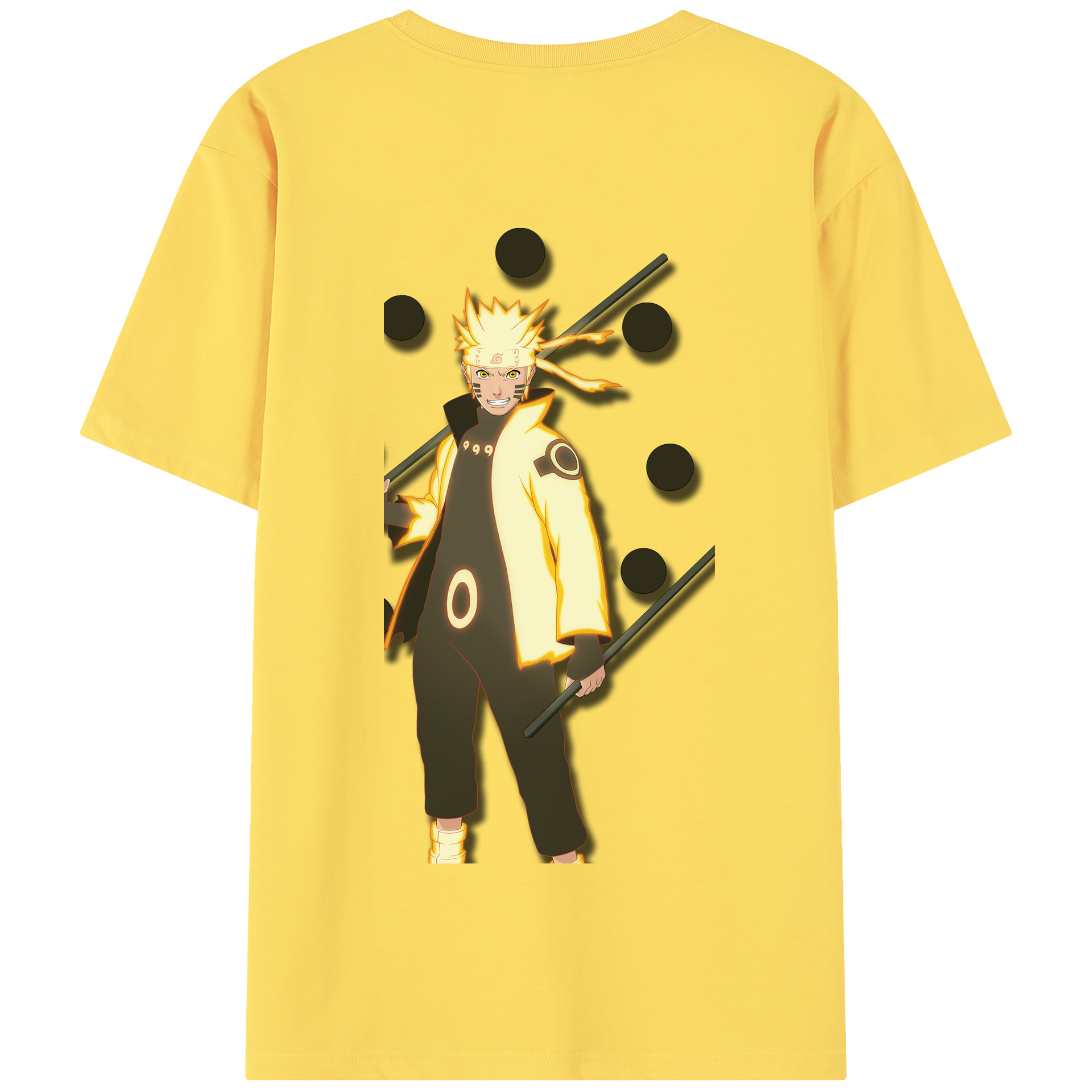 （画像用） NARUTO -ナルト- うずまき ナルト Uzumaki Naruto 綿100％半袖Tシャツ（背面プリント）
