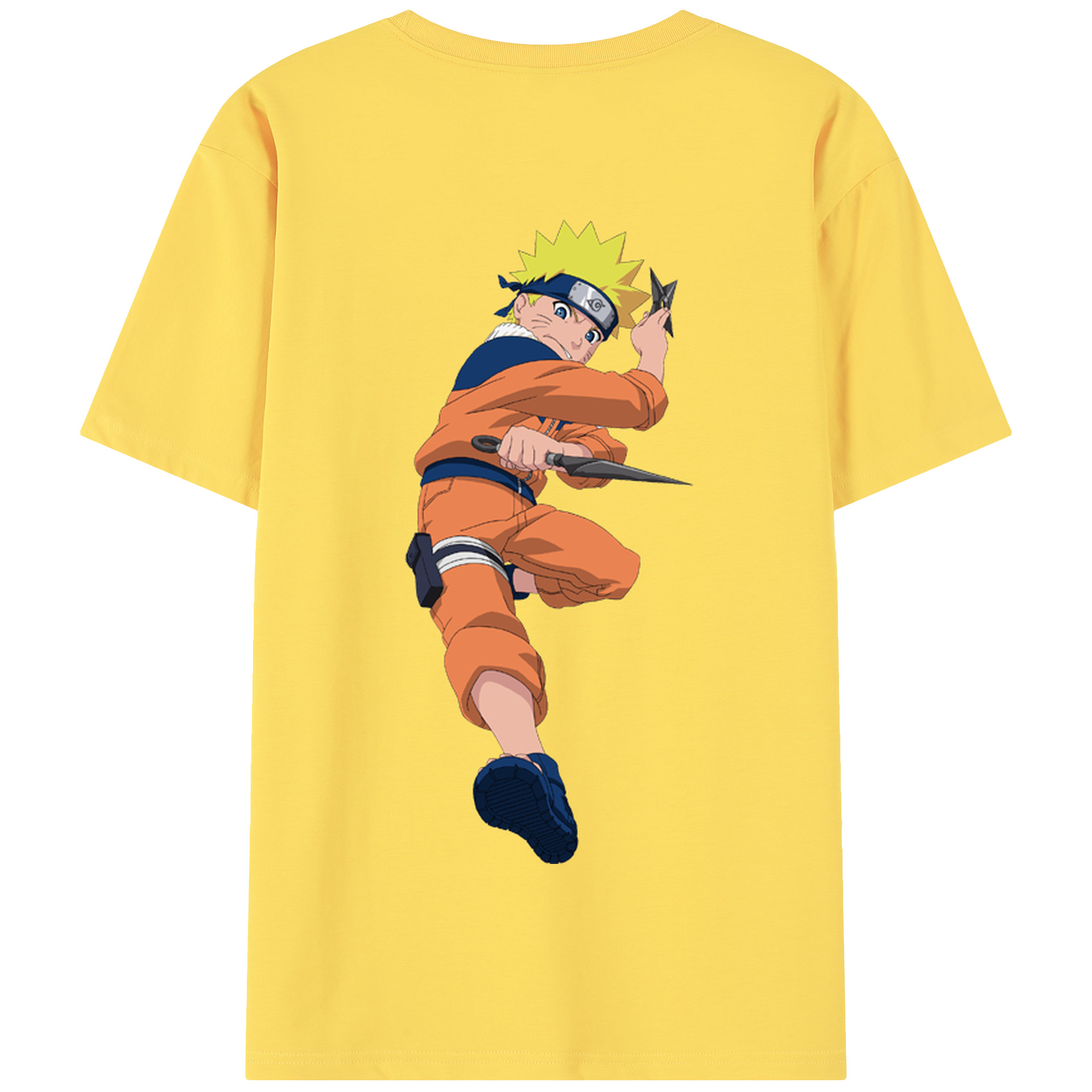 （画像用） NARUTO -ナルト- うずまき ナルト Uzumaki Naruto 綿100％半袖Tシャツ（背面プリント）