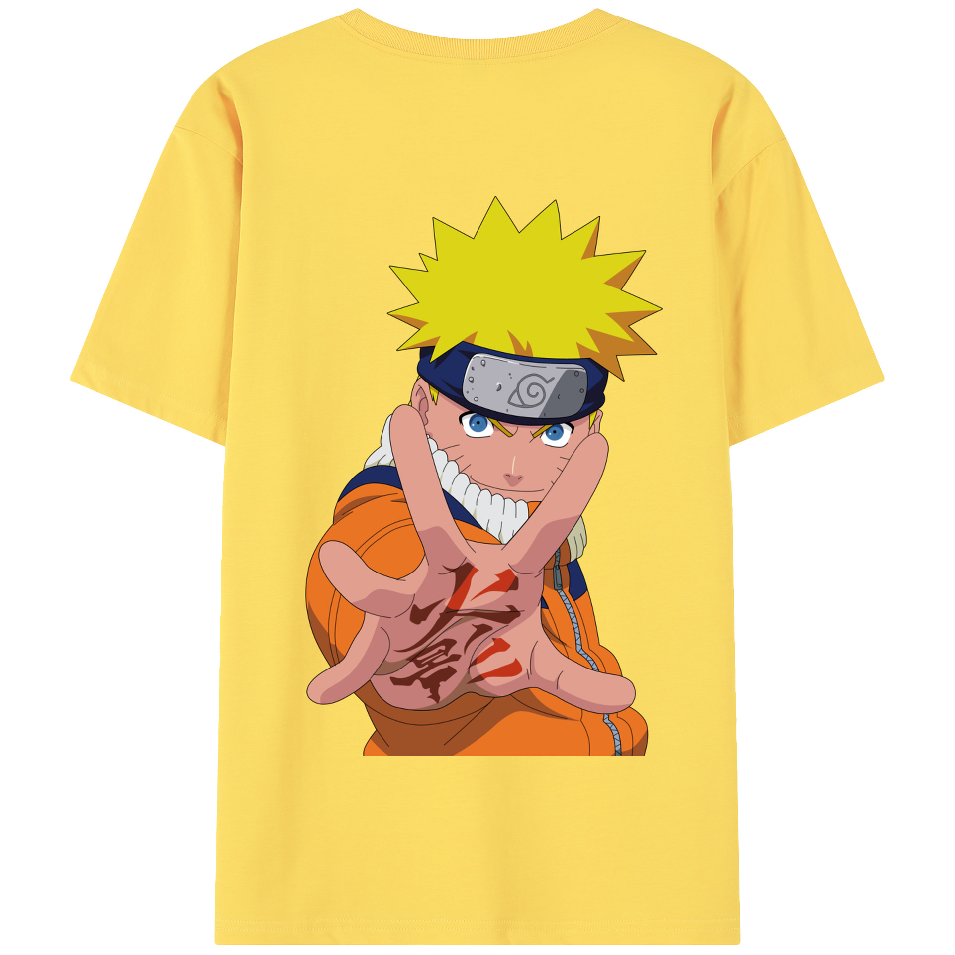 （画像用） NARUTO -ナルト- うずまき ナルト Uzumaki Naruto 綿100％半袖Tシャツ（背面プリント）