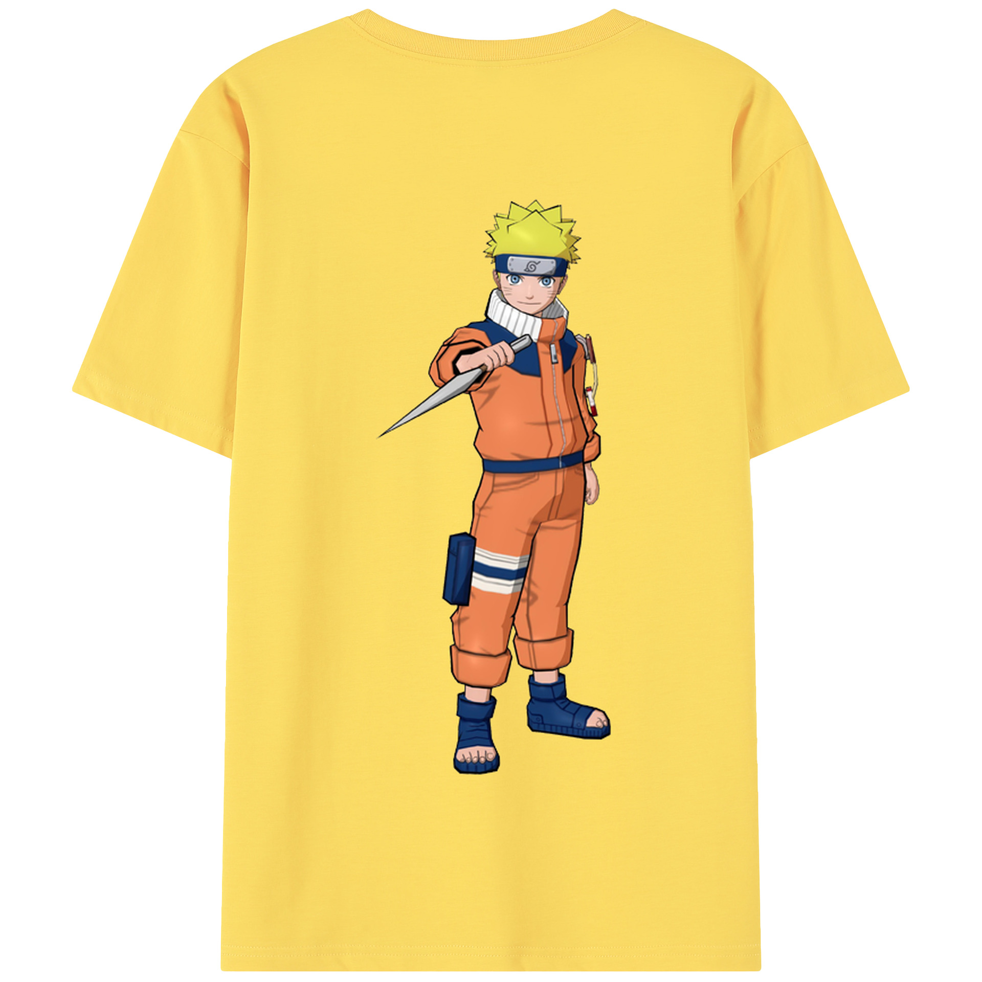 （画像用） NARUTO -ナルト- うずまき ナルト Uzumaki Naruto 綿100％半袖Tシャツ（背面プリント）