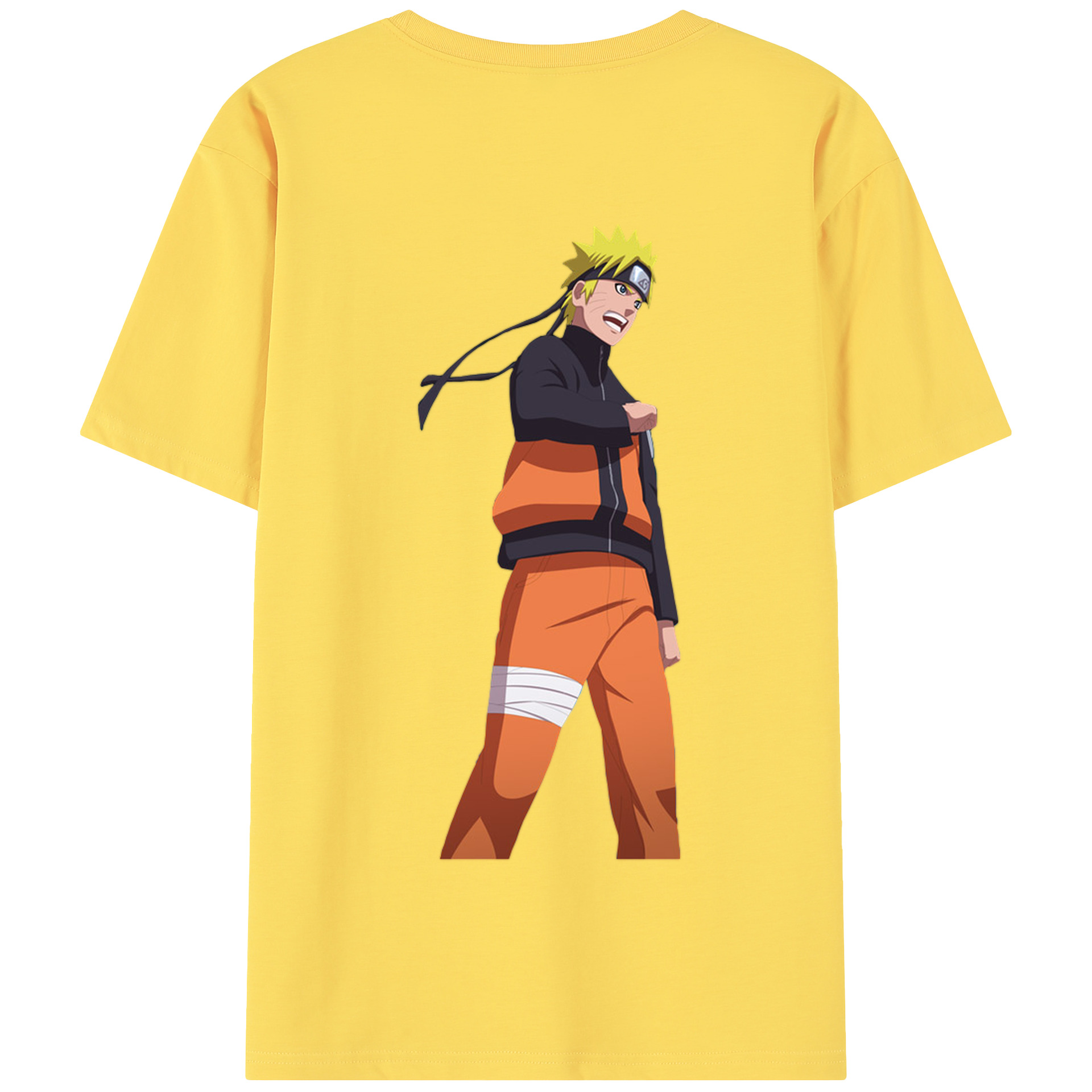 （画像用） NARUTO -ナルト- うずまき ナルト Uzumaki Naruto 綿100％半袖Tシャツ（背面プリント）