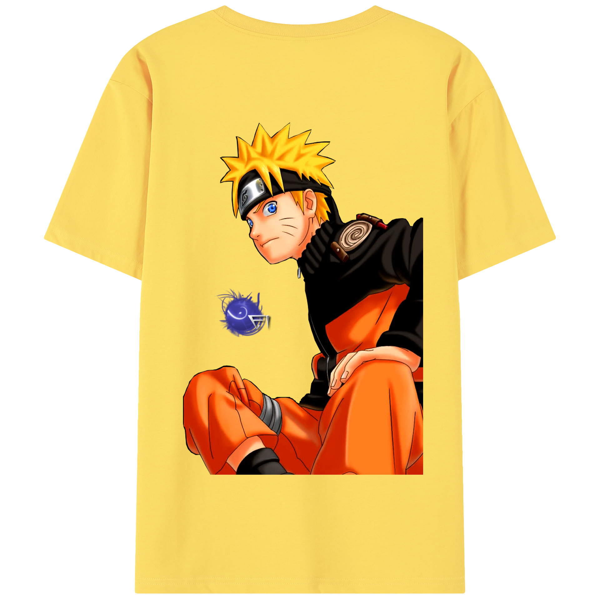 （画像用） NARUTO -ナルト- うずまき ナルト Uzumaki Naruto 綿100％半袖Tシャツ（背面プリント）