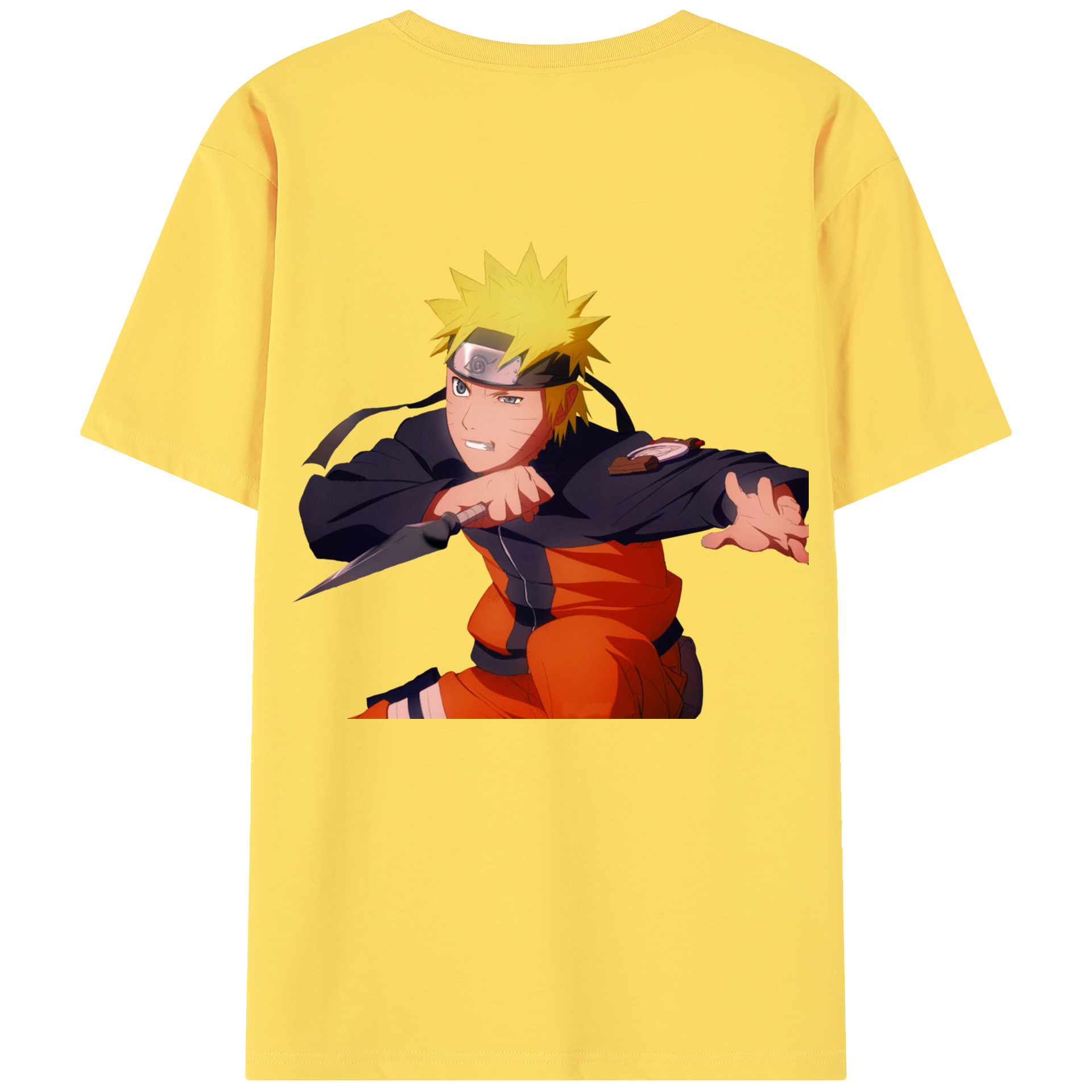 （画像用） NARUTO -ナルト- うずまき ナルト Uzumaki Naruto 綿100％半袖Tシャツ（背面プリント）