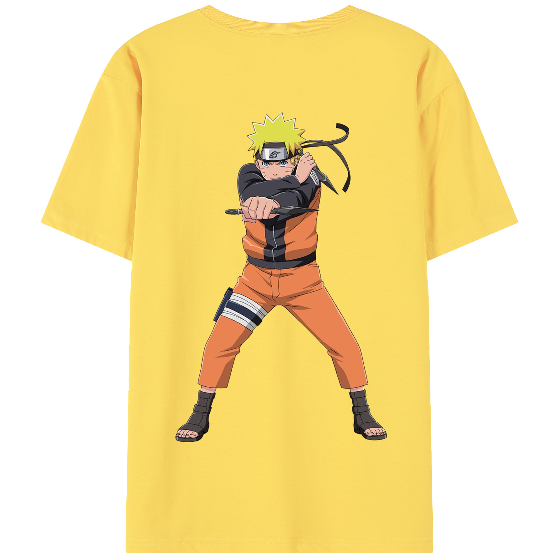 （画像用） NARUTO -ナルト- うずまき ナルト Uzumaki Naruto 綿100％半袖Tシャツ（背面プリント）