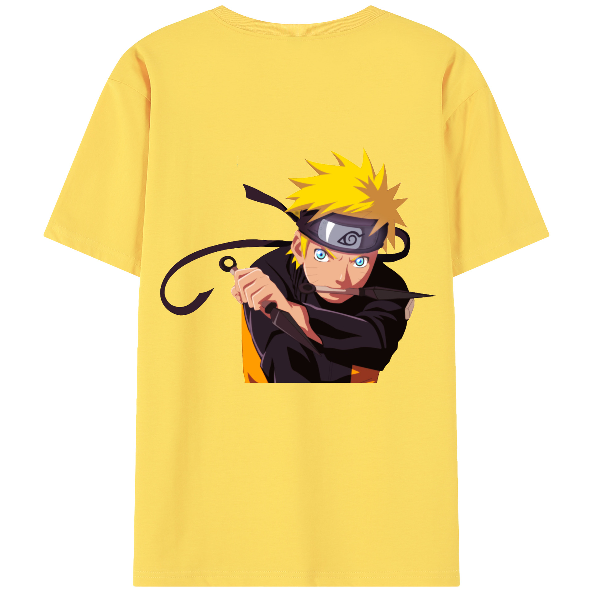 （画像用） NARUTO -ナルト- うずまき ナルト Uzumaki Naruto 綿100％半袖Tシャツ（背面プリント）