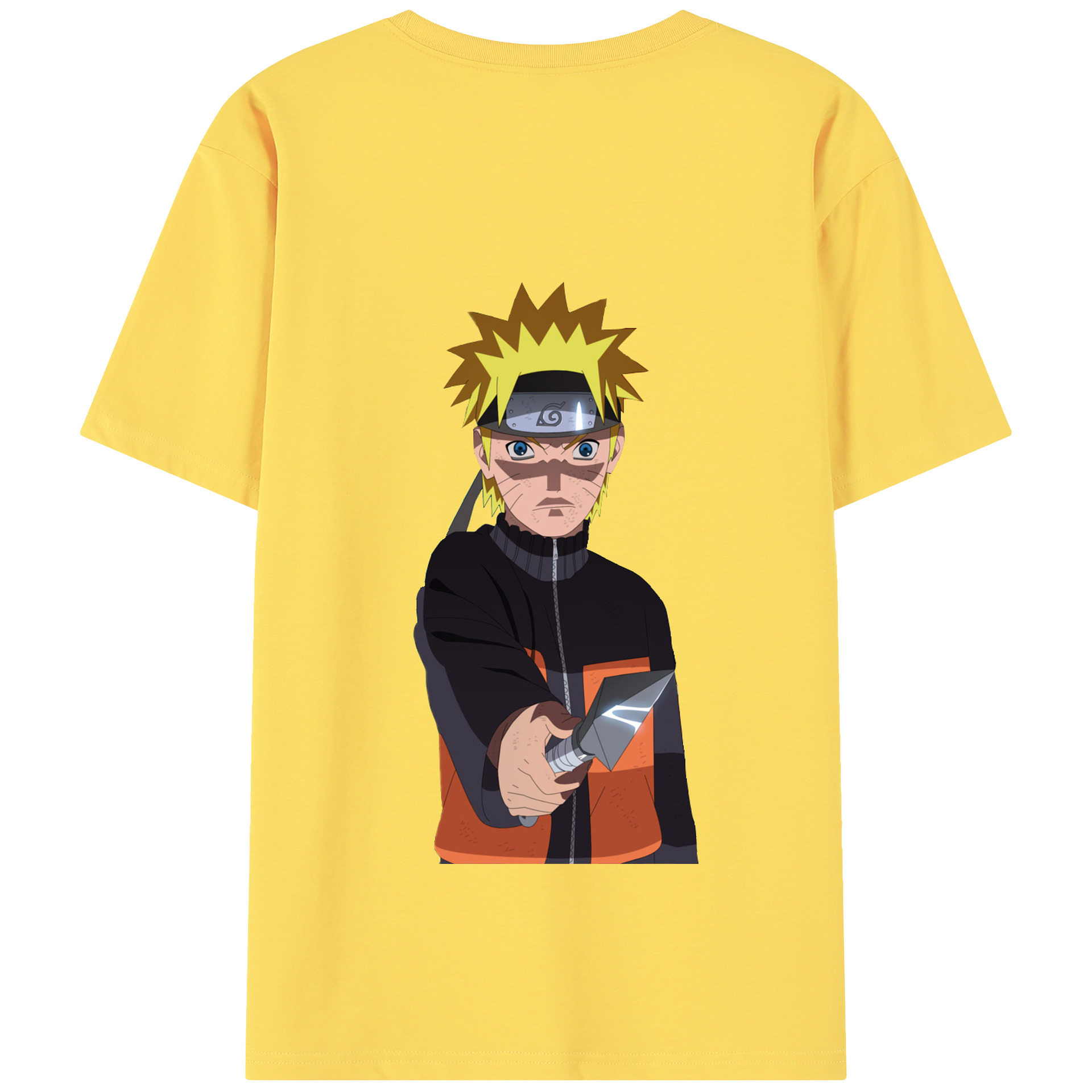 （画像用） NARUTO -ナルト- うずまき ナルト Uzumaki Naruto 綿100％半袖Tシャツ（背面プリント）