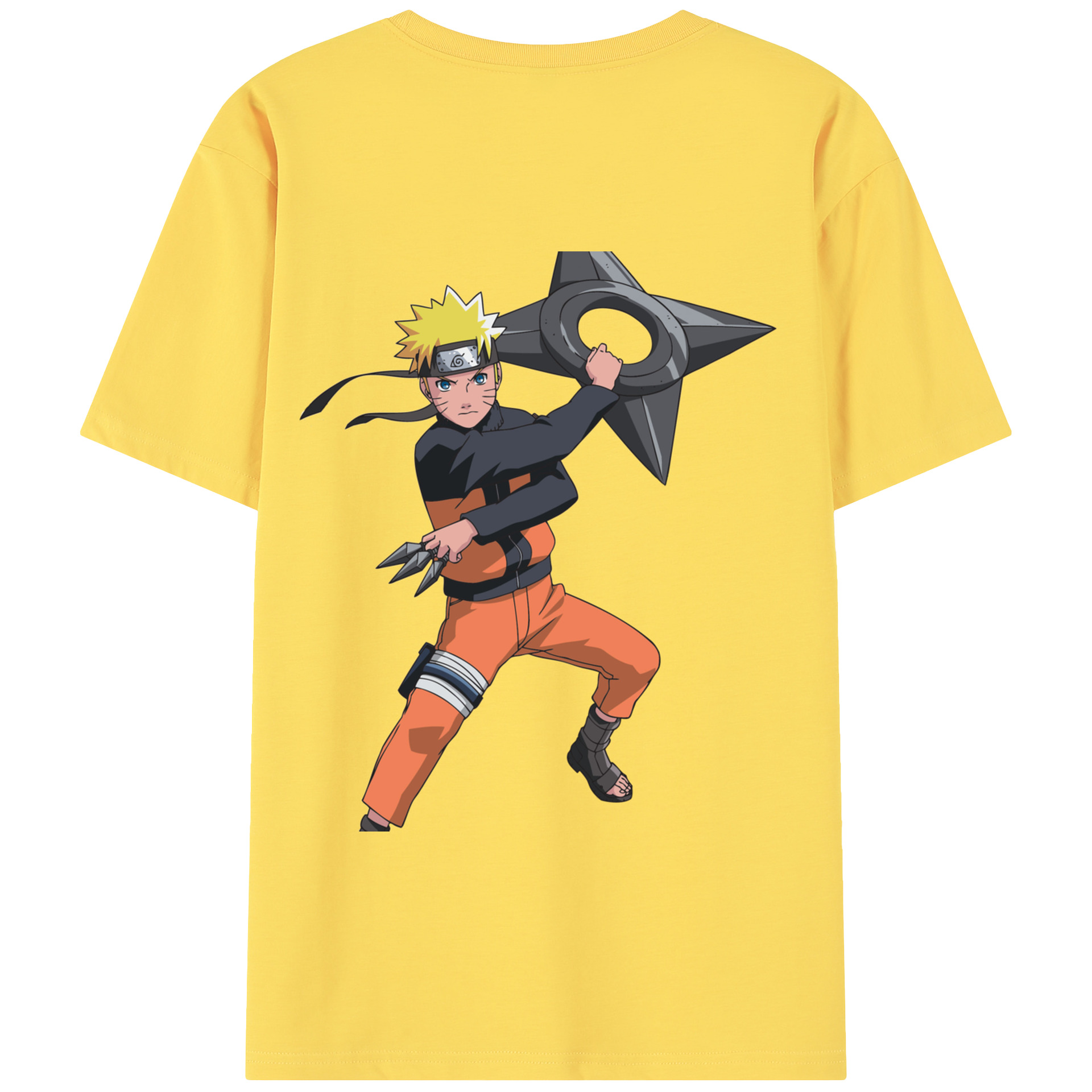 （画像用） NARUTO -ナルト- うずまき ナルト Uzumaki Naruto 綿100％半袖Tシャツ（背面プリント）