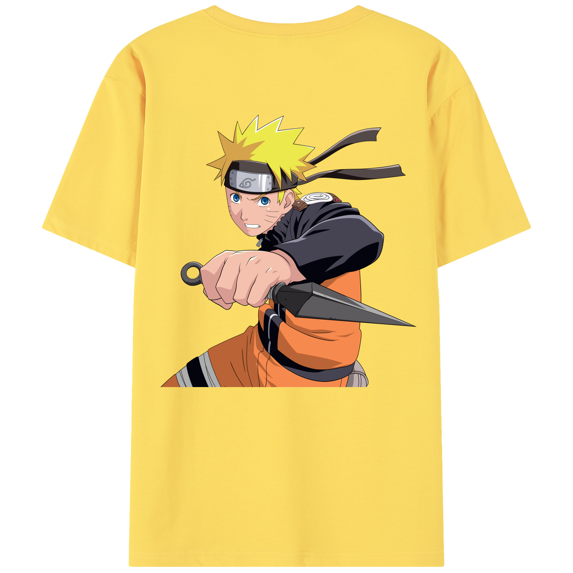 （画像用） NARUTO -ナルト- うずまき ナルト Uzumaki Naruto 綿100％半袖Tシャツ（背面プリント）