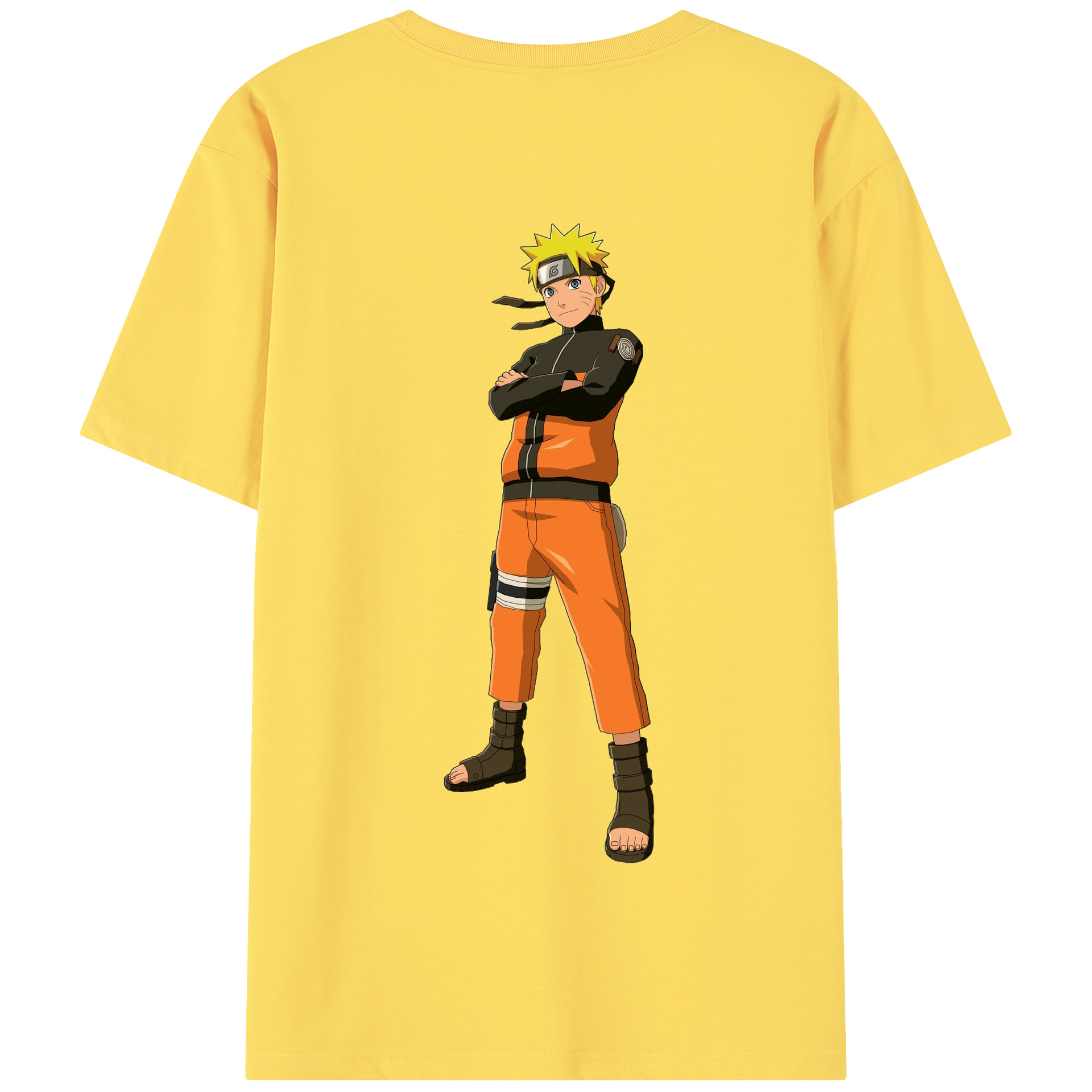 （画像用） NARUTO -ナルト- うずまき ナルト Uzumaki Naruto 綿100％半袖Tシャツ（背面プリント）