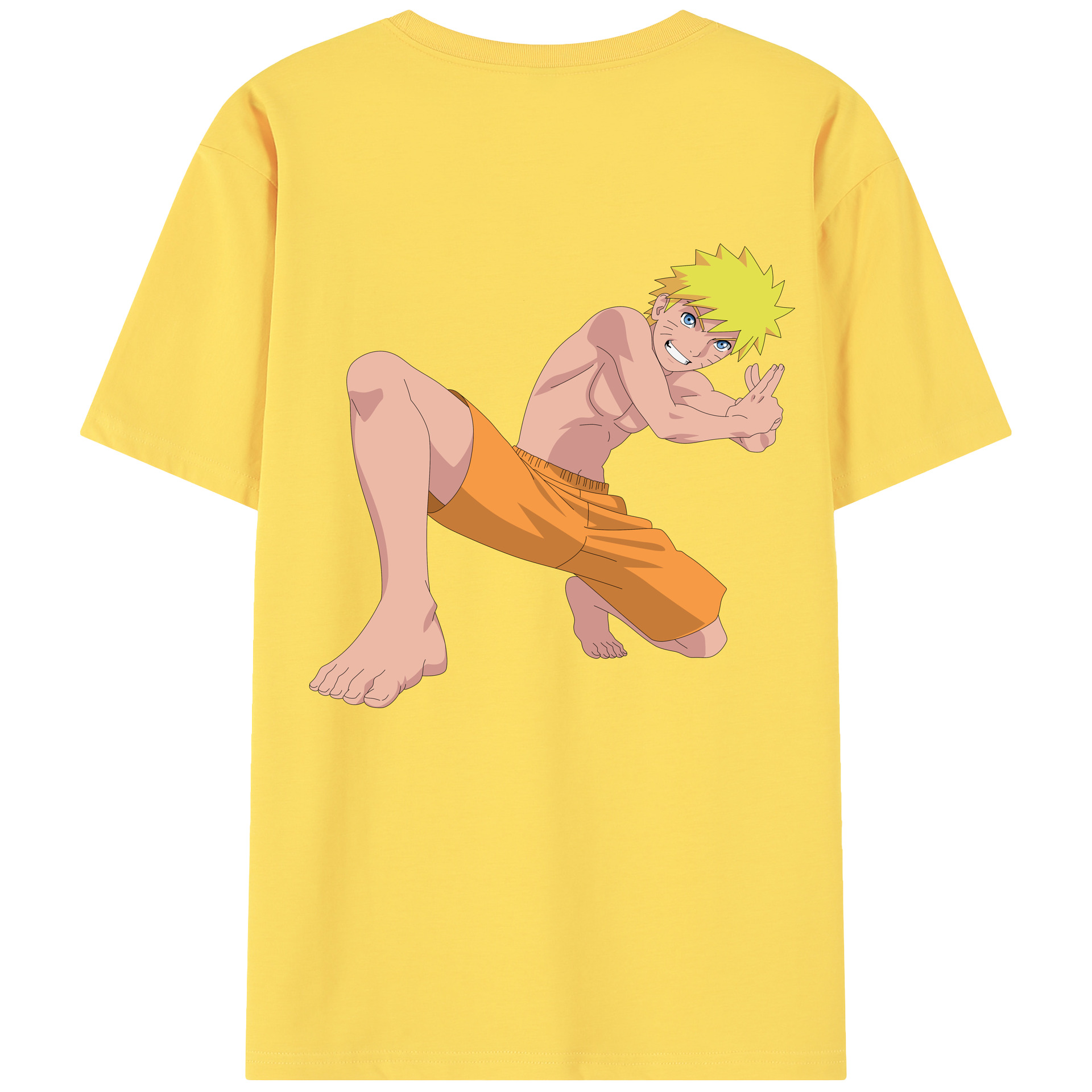 （画像用） NARUTO -ナルト- うずまき ナルト Uzumaki Naruto 綿100％半袖Tシャツ（背面プリント）