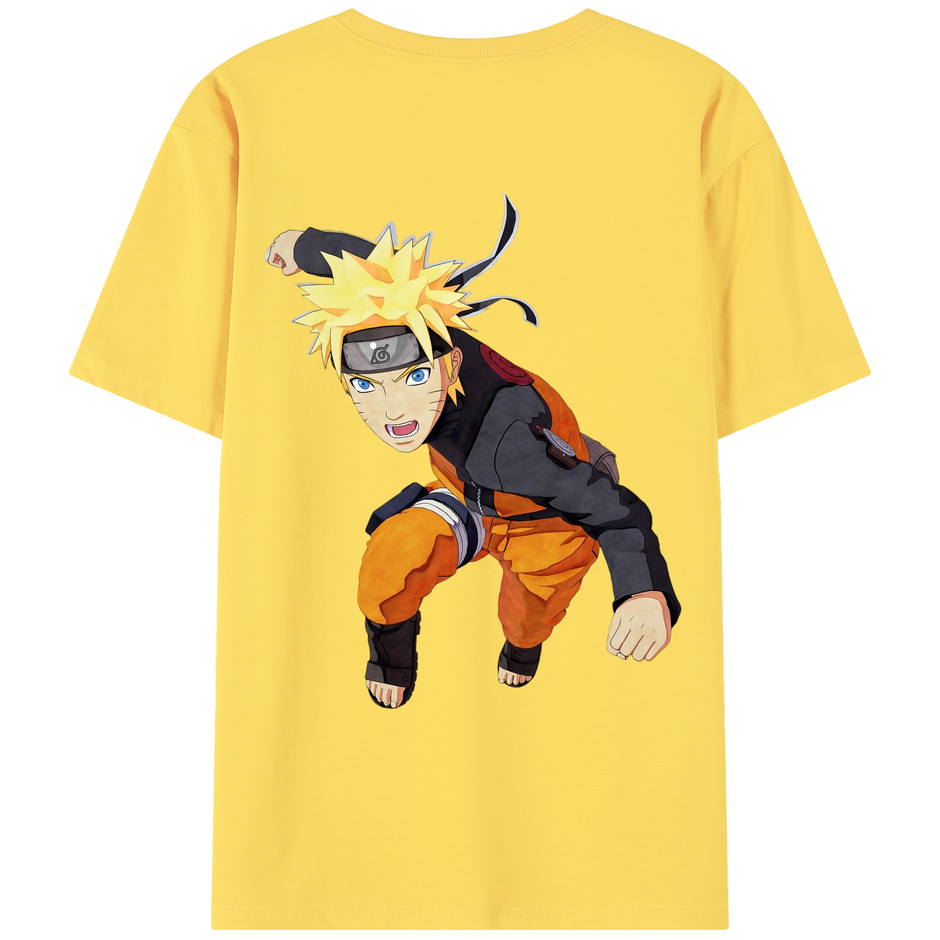 （画像用） NARUTO -ナルト- うずまき ナルト Uzumaki Naruto 綿100％半袖Tシャツ（背面プリント）
