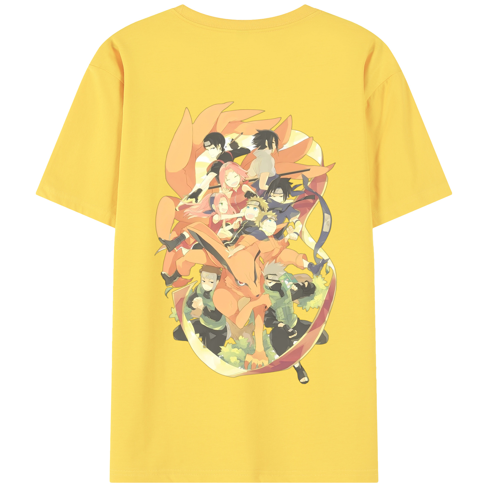 （画像用） NARUTO -ナルト- うずまき ナルト Uzumaki Naruto 綿100％半袖Tシャツ（背面プリント）