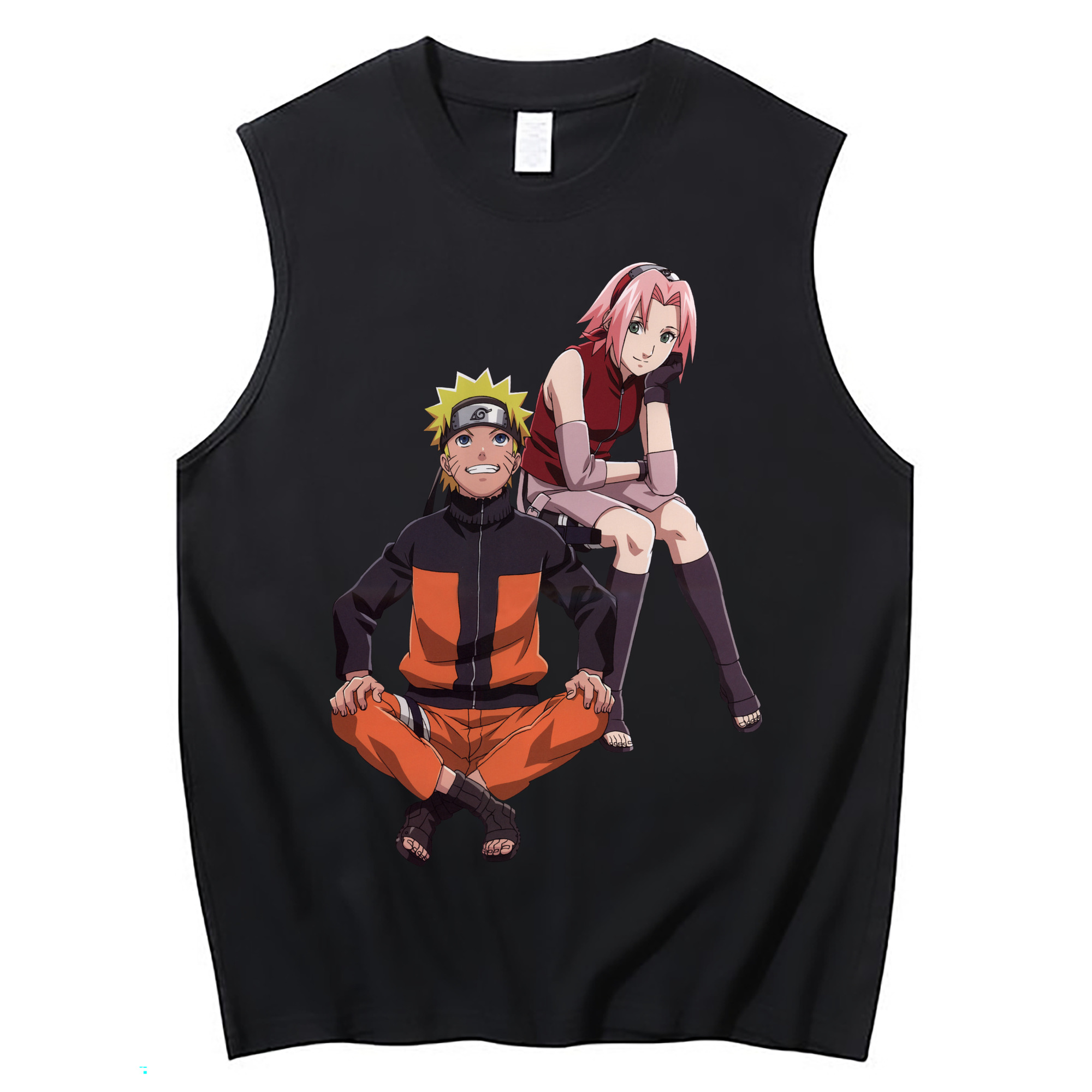 （画像用） NARUTO -ナルト- うずまき ナルト Uzumaki Naruto コットン100％タンクトップ（フロントプリント）