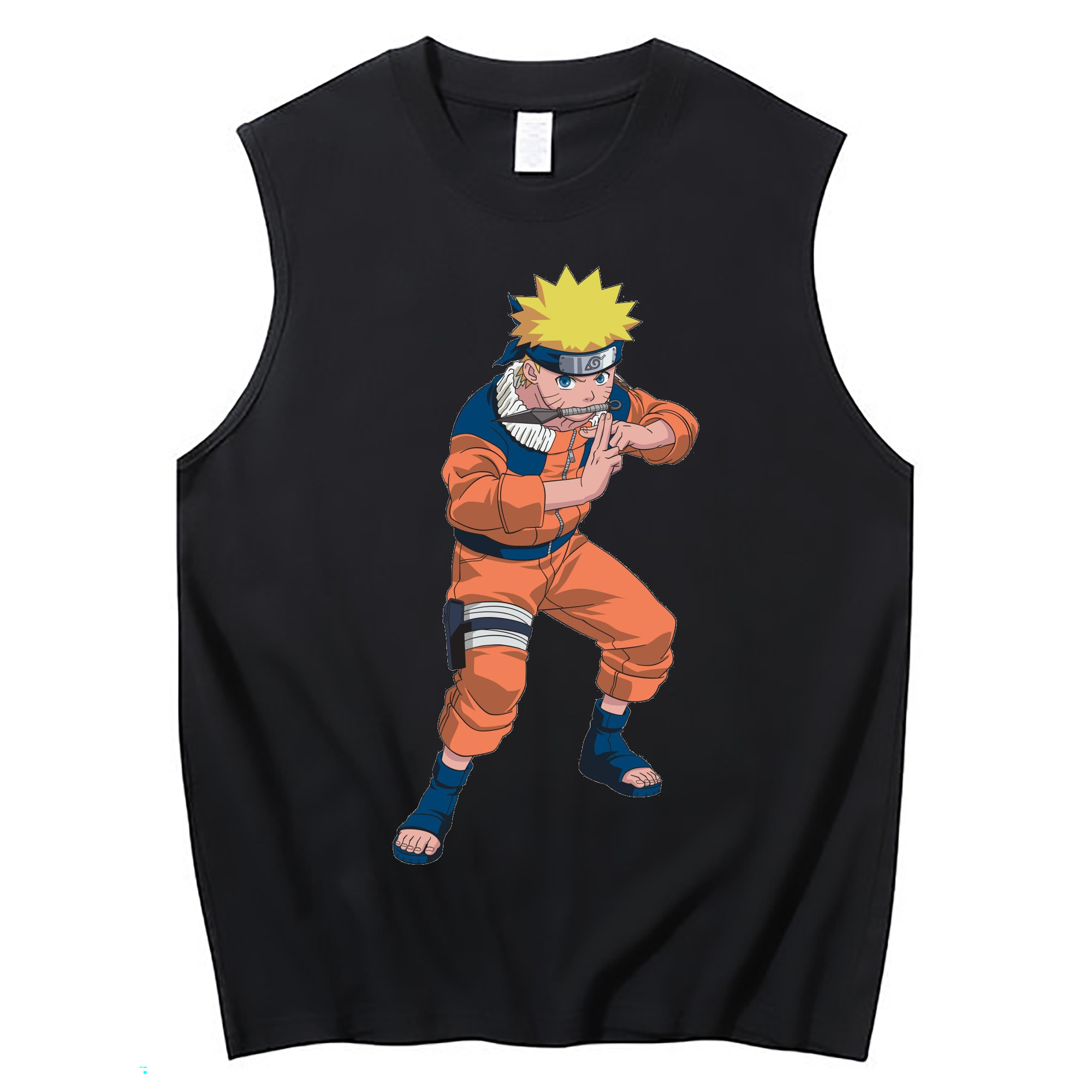 （画像用） NARUTO -ナルト- うずまき ナルト Uzumaki Naruto コットン100％タンクトップ（フロントプリント）