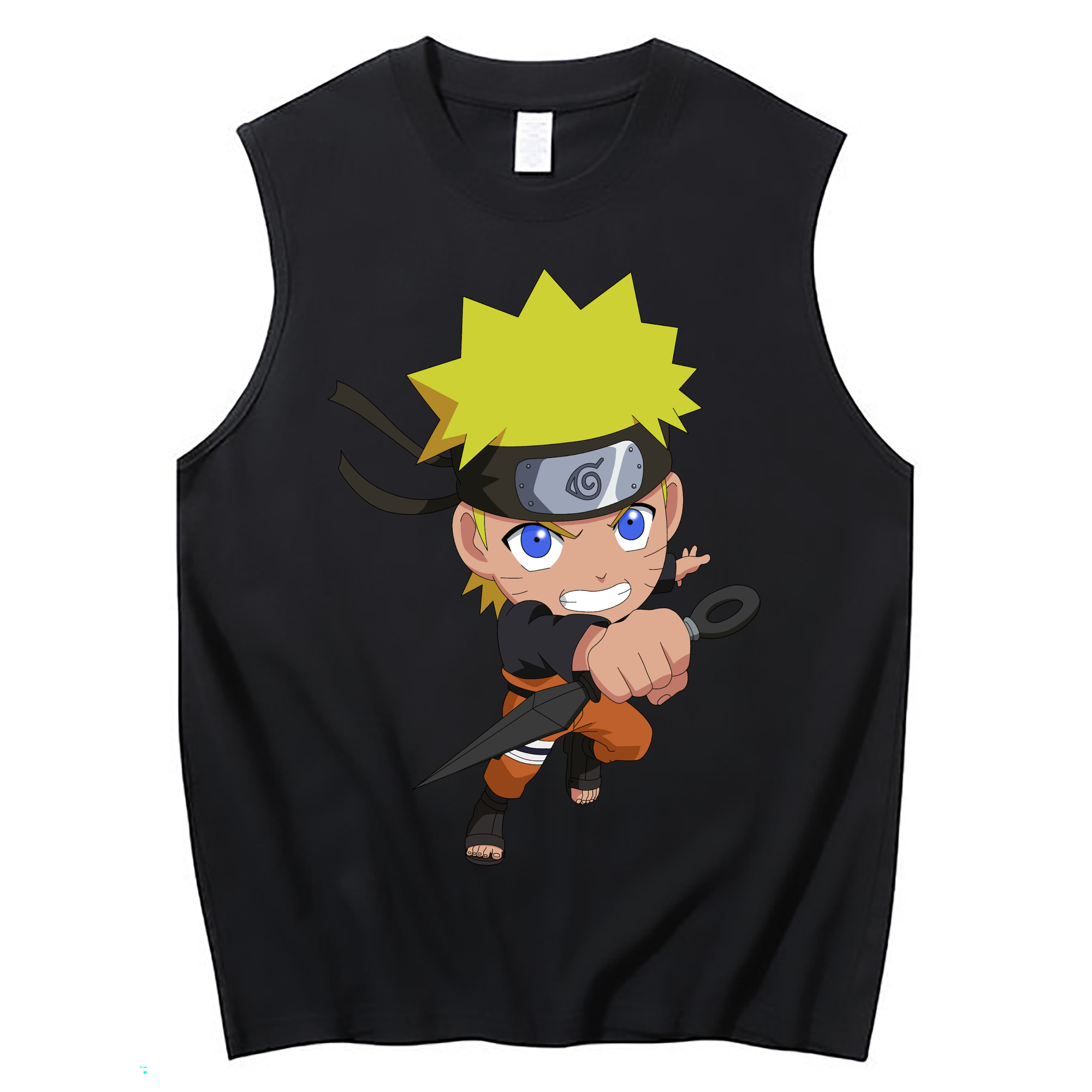 （画像用） NARUTO -ナルト- うずまき ナルト Uzumaki Naruto コットン100％タンクトップ（フロントプリント）