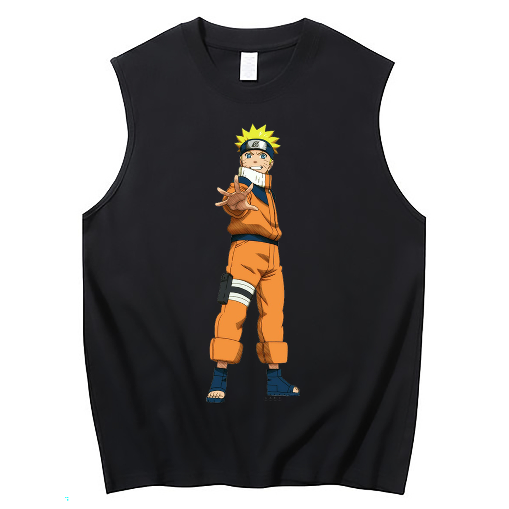 （画像用） NARUTO -ナルト- うずまき ナルト Uzumaki Naruto コットン100％タンクトップ（フロントプリント）