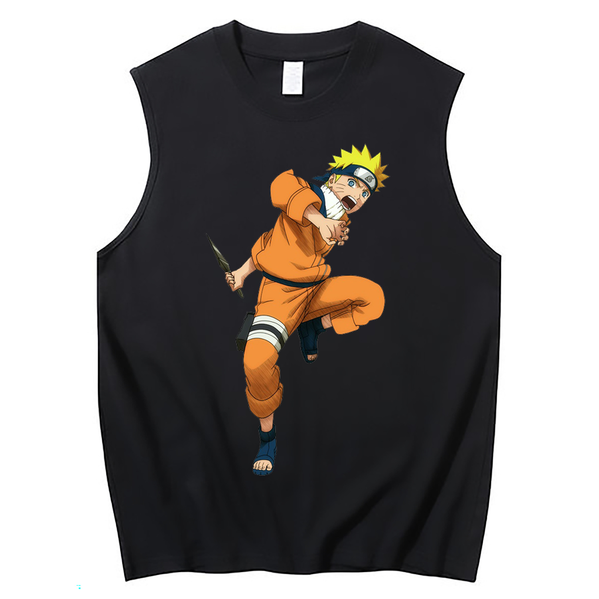 （画像用） NARUTO -ナルト- うずまき ナルト Uzumaki Naruto コットン100％タンクトップ（フロントプリント）