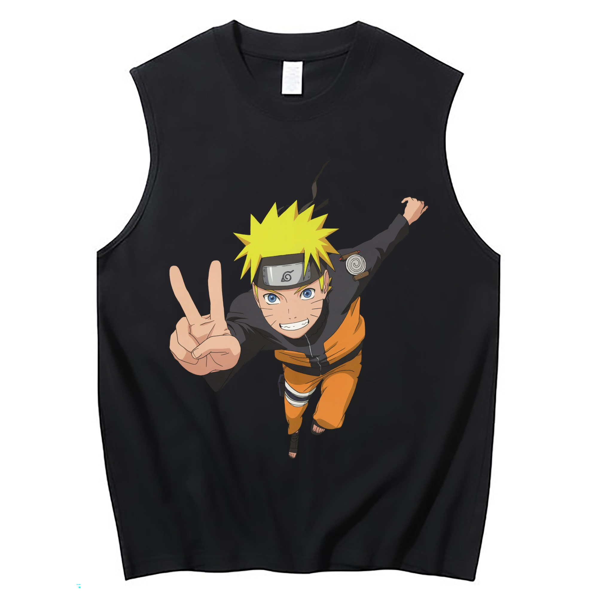 （画像用） NARUTO -ナルト- うずまき ナルト Uzumaki Naruto コットン100％タンクトップ（フロントプリント）
