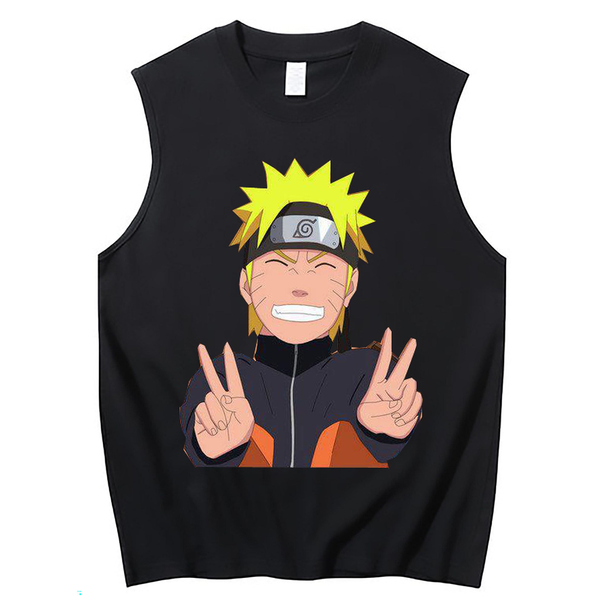 （画像用） NARUTO -ナルト- うずまき ナルト Uzumaki Naruto コットン100％タンクトップ（フロントプリント）