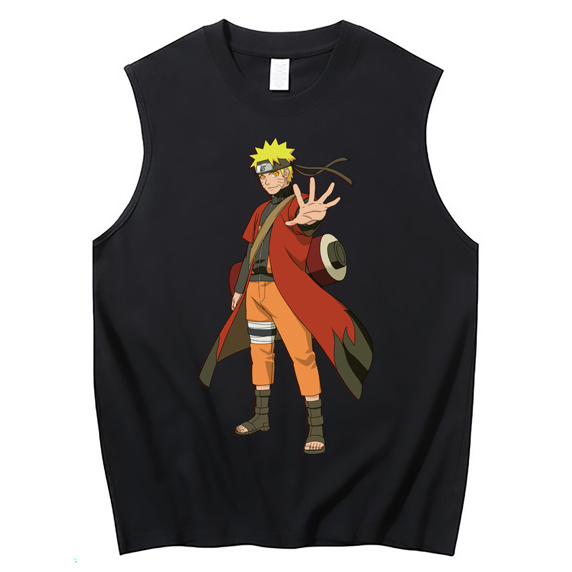 （画像用） NARUTO -ナルト- うずまき ナルト Uzumaki Naruto コットン100％タンクトップ（フロントプリント）