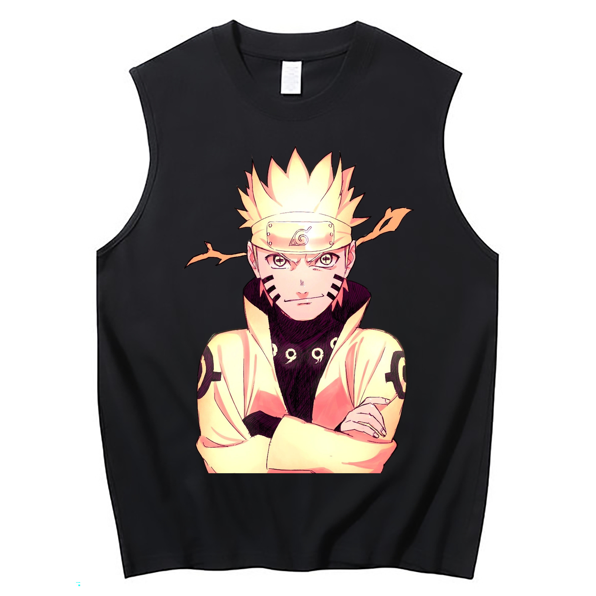 （画像用） NARUTO -ナルト- うずまき ナルト Uzumaki Naruto コットン100％タンクトップ（フロントプリント）