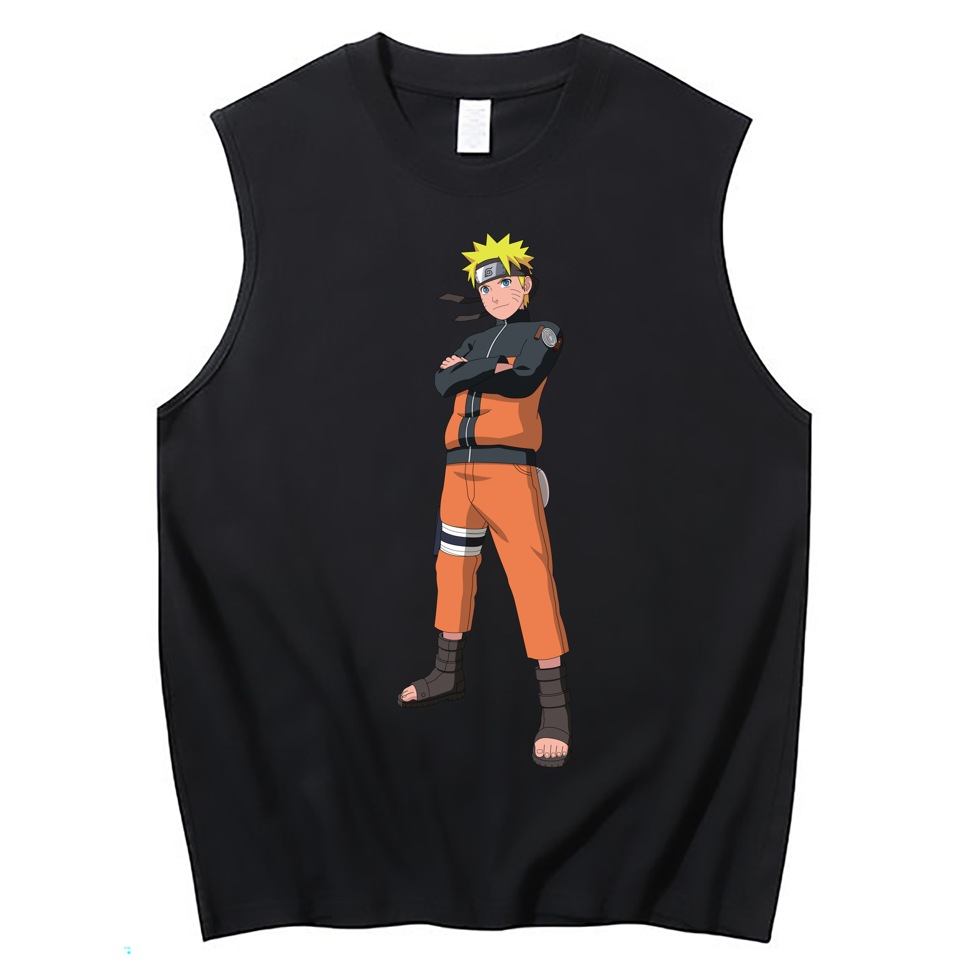 （画像用） NARUTO -ナルト- うずまき ナルト Uzumaki Naruto コットン100％タンクトップ（フロントプリント）