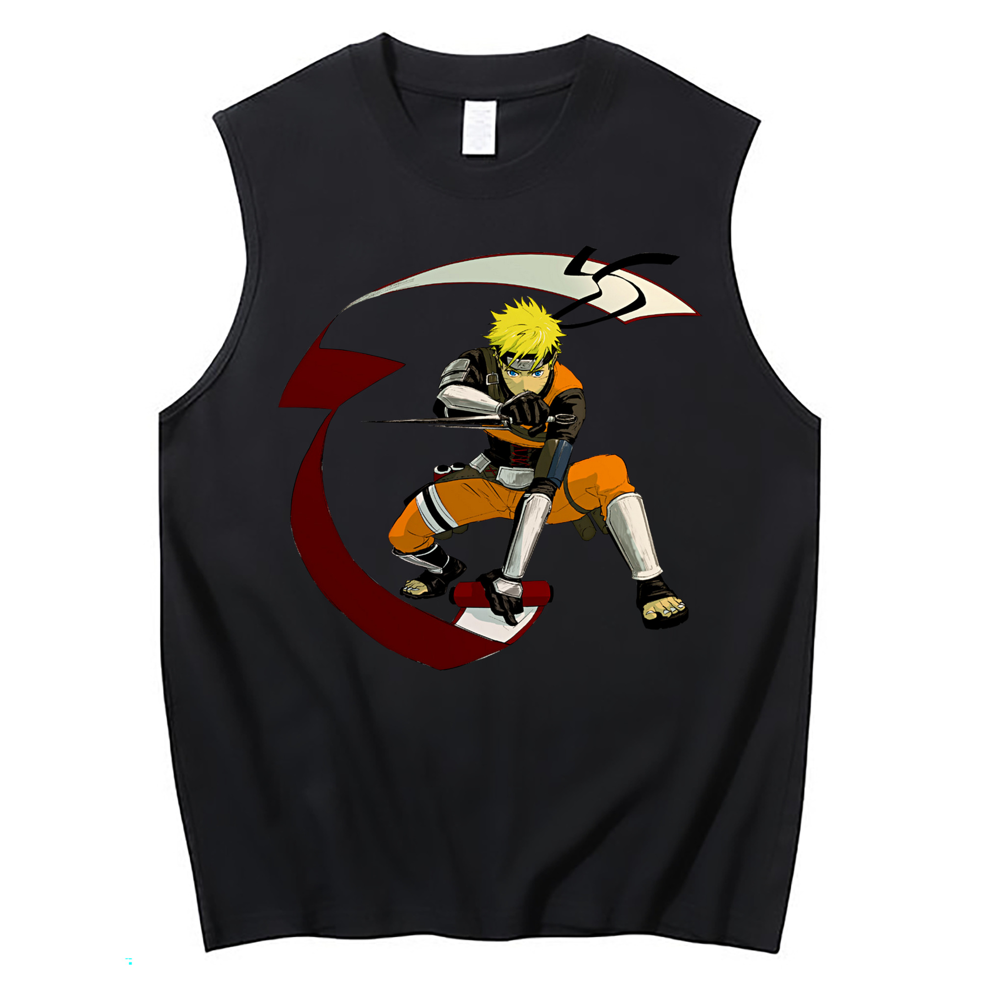 （画像用） NARUTO -ナルト- うずまき ナルト Uzumaki Naruto コットン100％タンクトップ（フロントプリント）