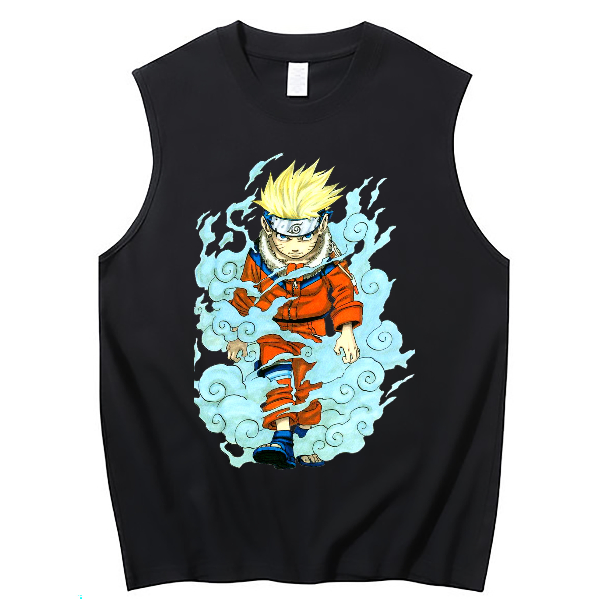 （画像用） NARUTO -ナルト- うずまき ナルト Uzumaki Naruto コットン100％タンクトップ（フロントプリント）