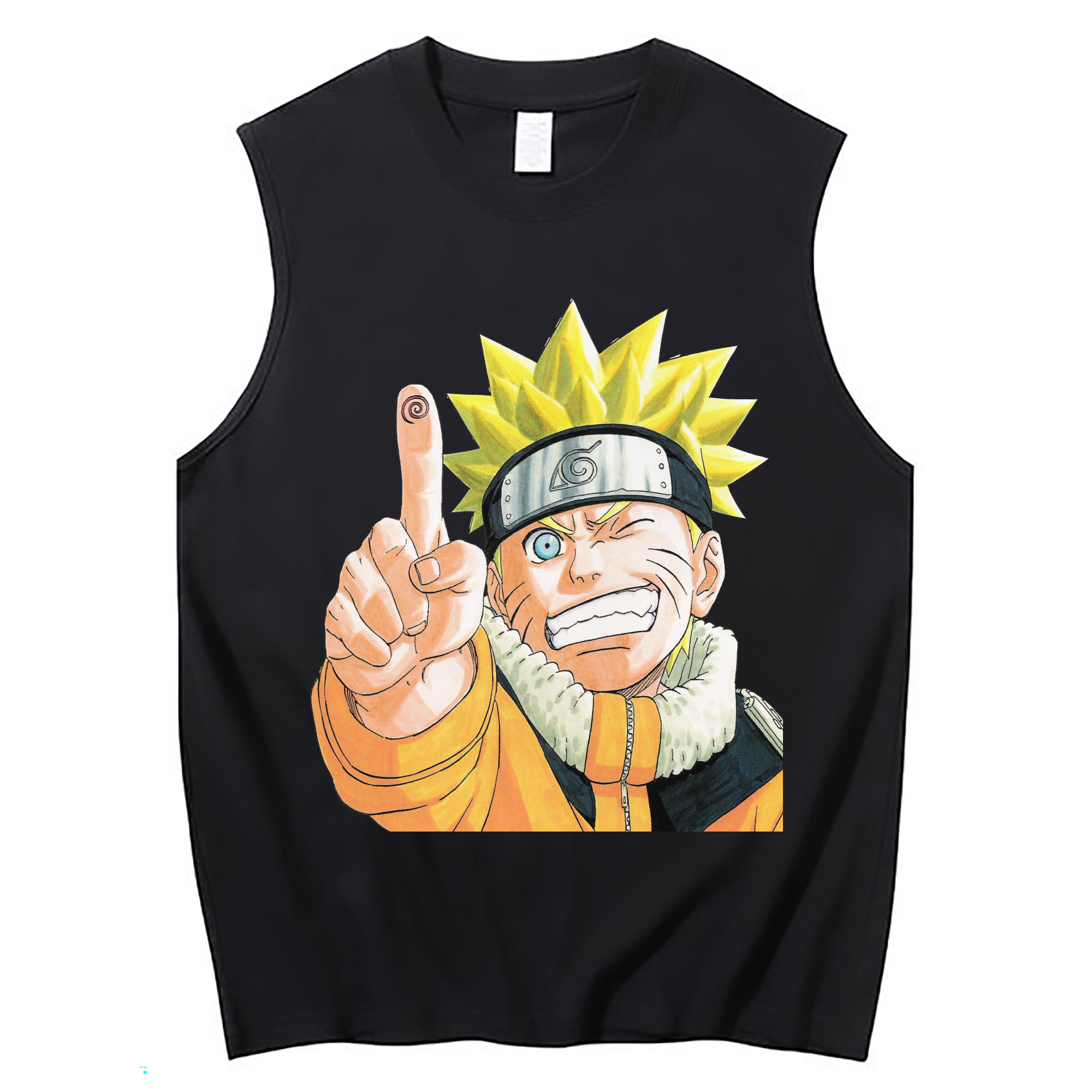 （画像用） NARUTO -ナルト- うずまき ナルト Uzumaki Naruto コットン100％タンクトップ（フロントプリント）