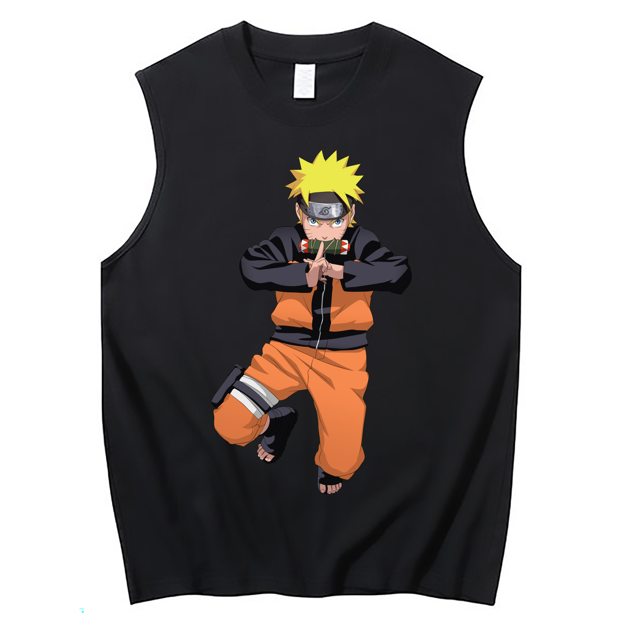 （画像用） NARUTO -ナルト- うずまき ナルト Uzumaki Naruto コットン100％タンクトップ（フロントプリント）