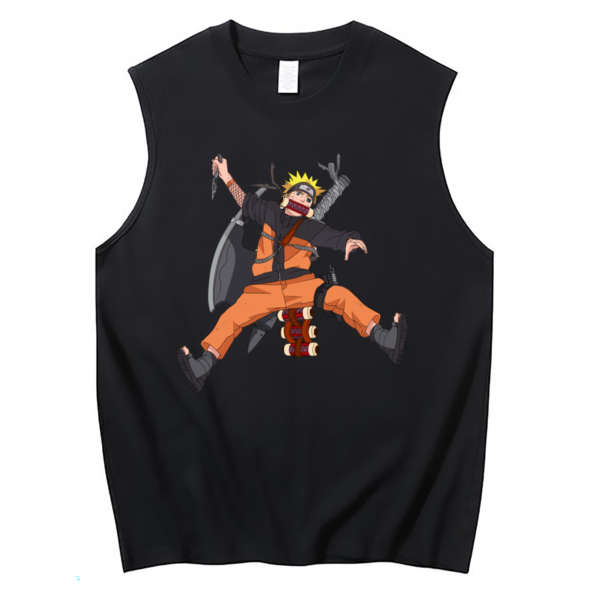 （画像用） NARUTO -ナルト- うずまき ナルト Uzumaki Naruto コットン100％タンクトップ（フロントプリント）