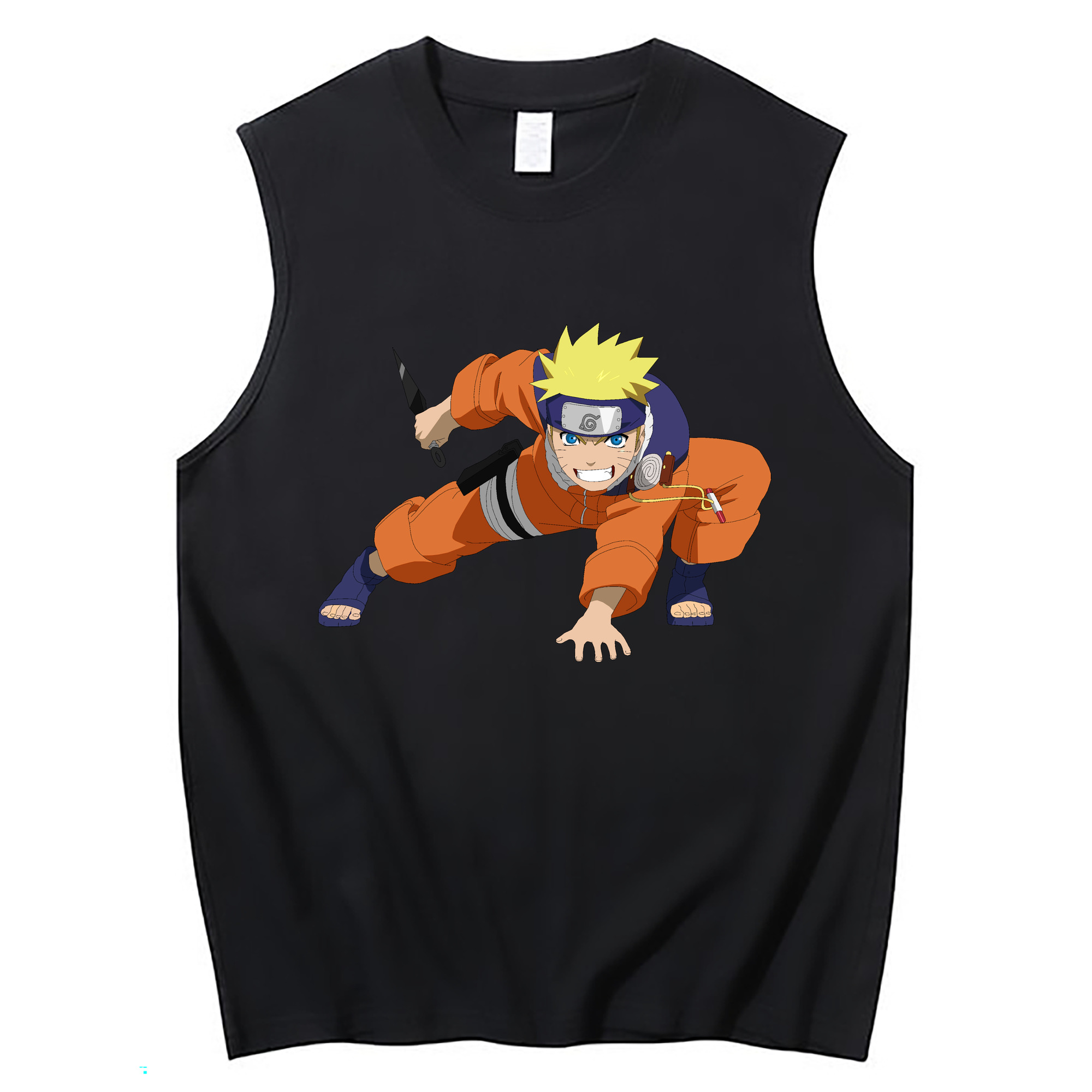 （画像用） NARUTO -ナルト- うずまき ナルト Uzumaki Naruto コットン100％タンクトップ（フロントプリント）