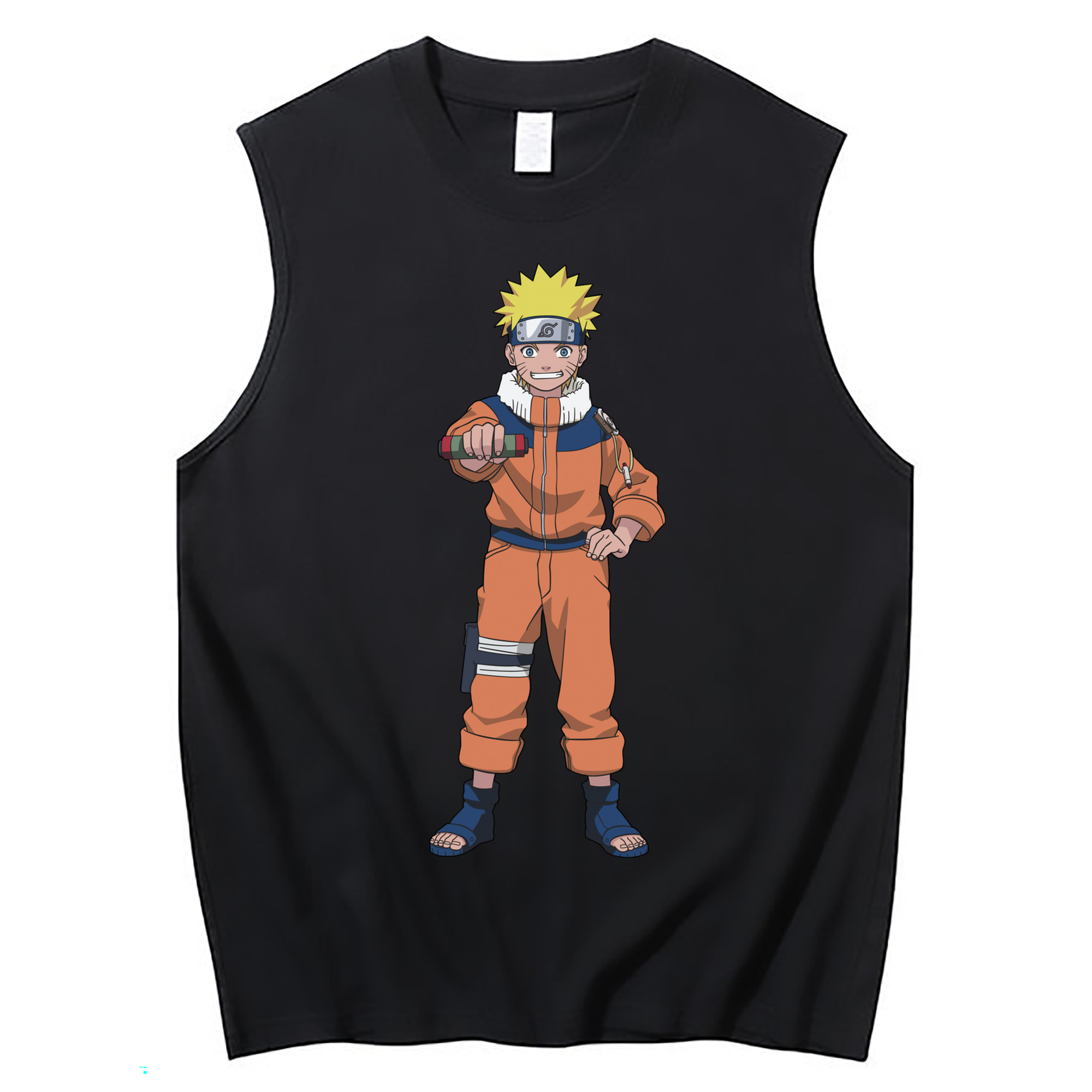 （画像用） NARUTO -ナルト- うずまき ナルト Uzumaki Naruto コットン100％タンクトップ（フロントプリント）