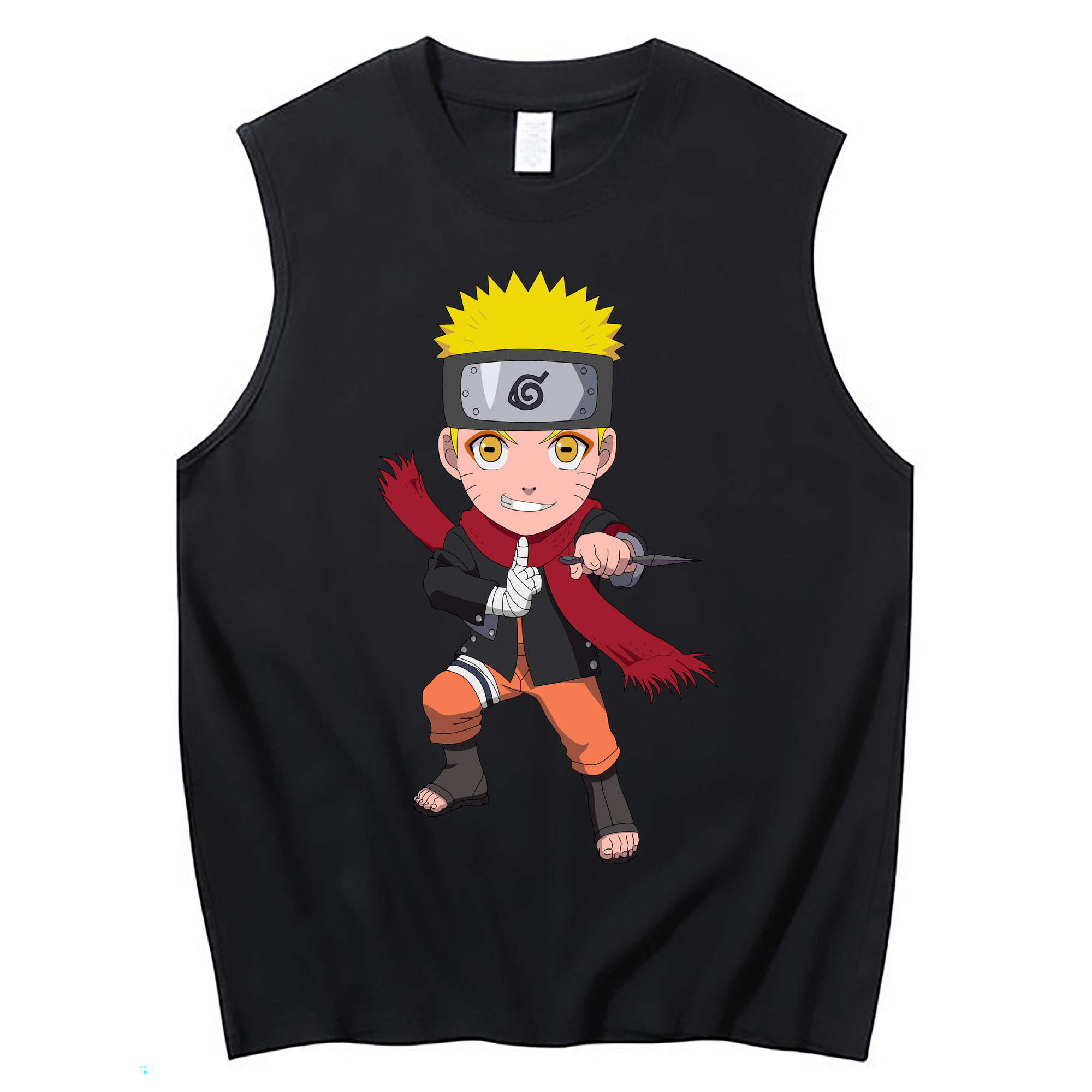 （画像用） NARUTO -ナルト- うずまき ナルト Uzumaki Naruto コットン100％タンクトップ（フロントプリント）