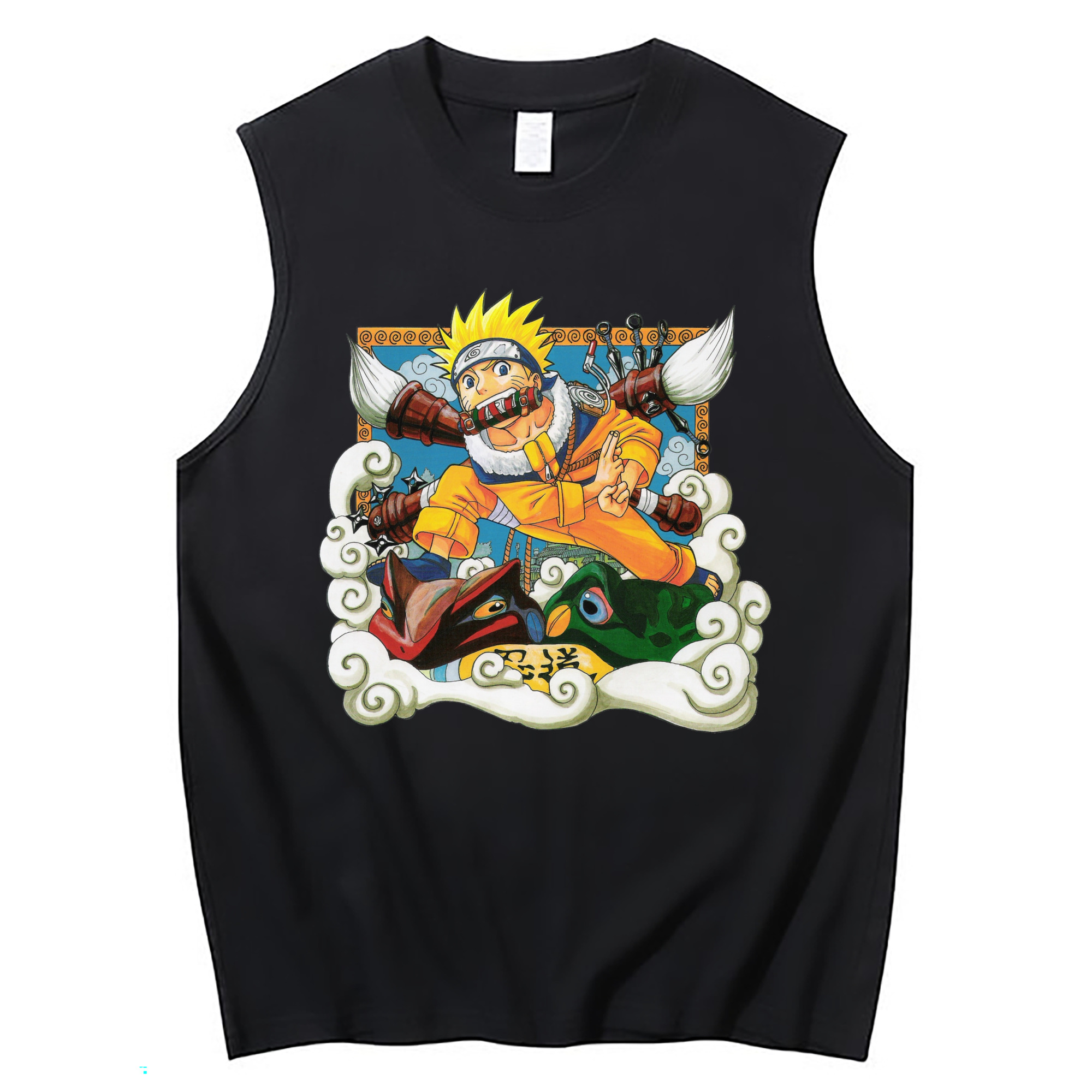（画像用） NARUTO -ナルト- うずまき ナルト Uzumaki Naruto コットン100％タンクトップ（フロントプリント）