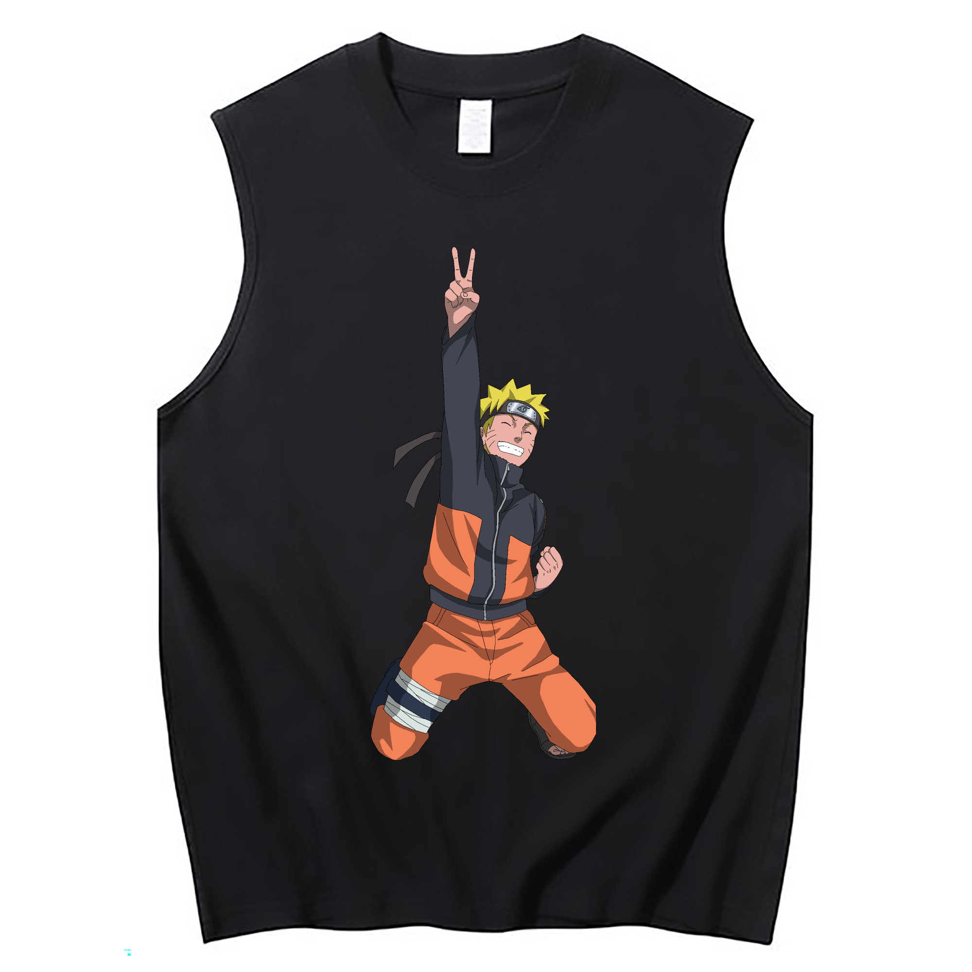 （画像用） NARUTO -ナルト- うずまき ナルト Uzumaki Naruto コットン100％タンクトップ（フロントプリント）
