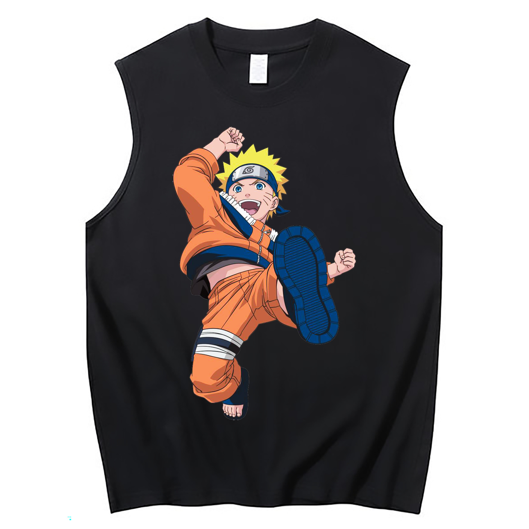 （画像用） NARUTO -ナルト- うずまき ナルト Uzumaki Naruto コットン100％タンクトップ（フロントプリント）
