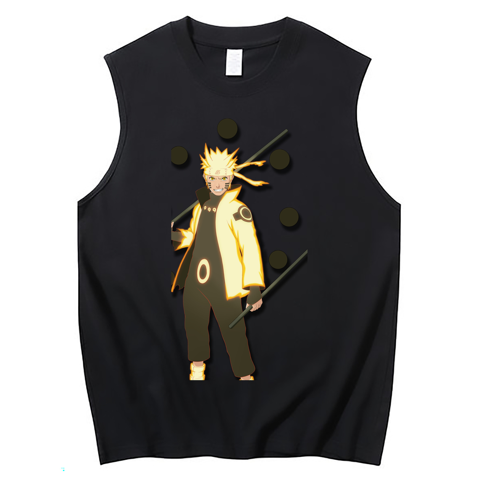 （画像用） NARUTO -ナルト- うずまき ナルト Uzumaki Naruto コットン100％タンクトップ（フロントプリント）