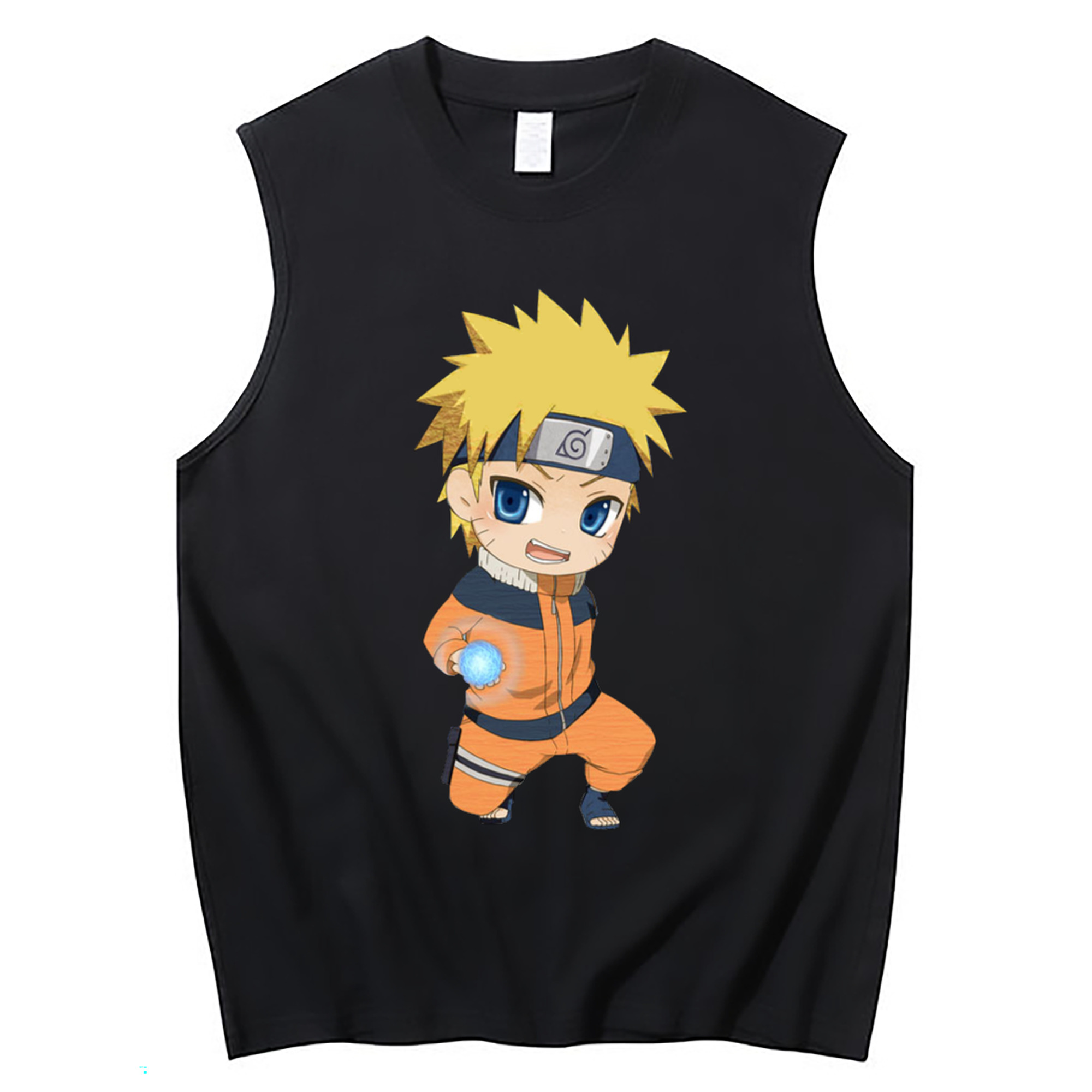 （画像用） NARUTO -ナルト- うずまき ナルト Uzumaki Naruto コットン100％タンクトップ（フロントプリント）