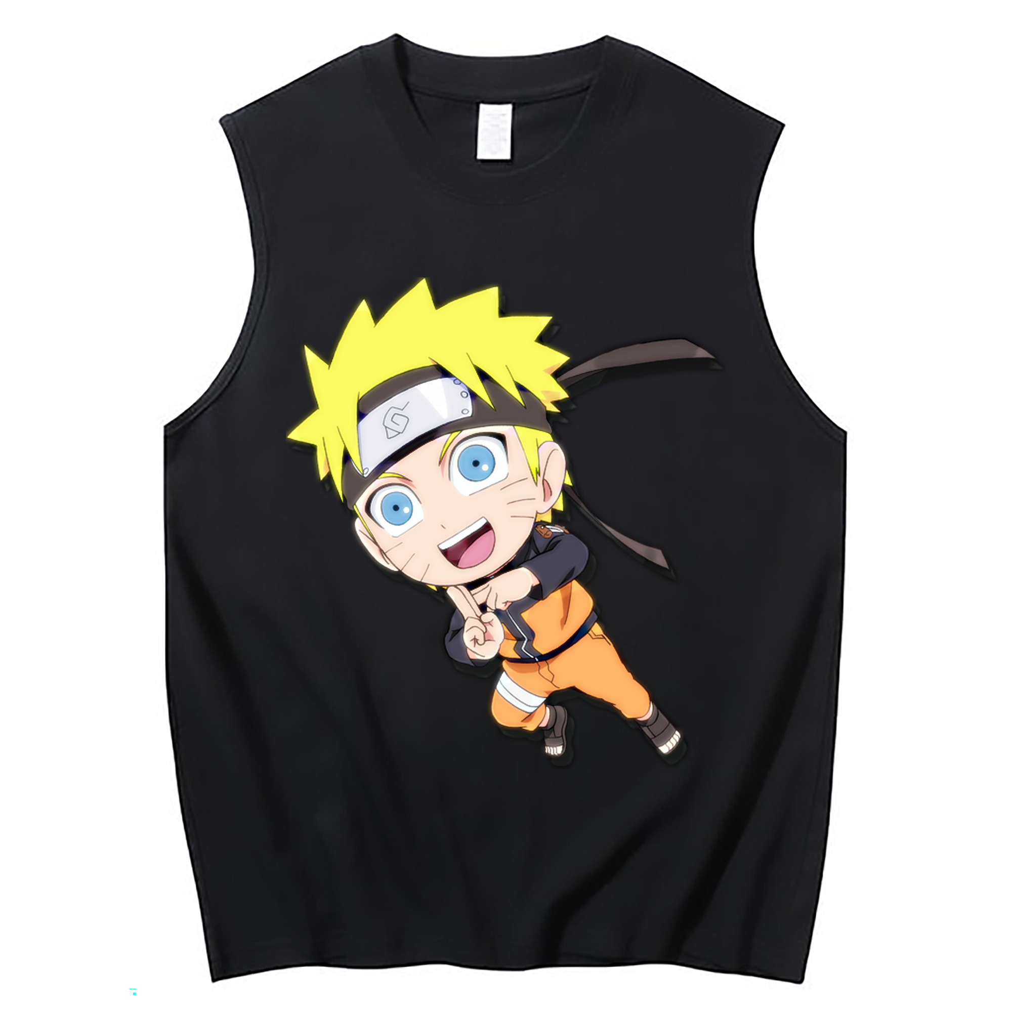（画像用） NARUTO -ナルト- うずまき ナルト Uzumaki Naruto コットン100％タンクトップ（フロントプリント）