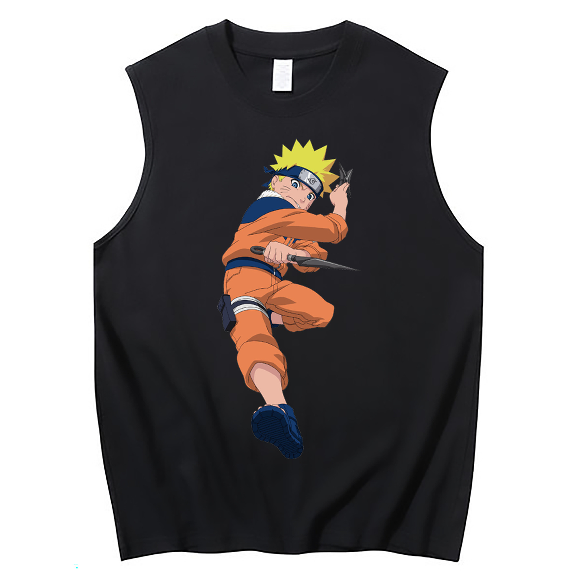（画像用） NARUTO -ナルト- うずまき ナルト Uzumaki Naruto コットン100％タンクトップ（フロントプリント）