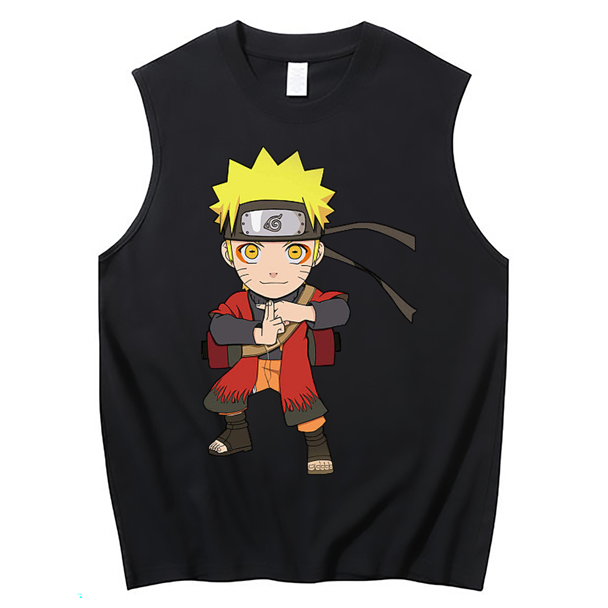 （画像用） NARUTO -ナルト- うずまき ナルト Uzumaki Naruto コットン100％タンクトップ（フロントプリント）
