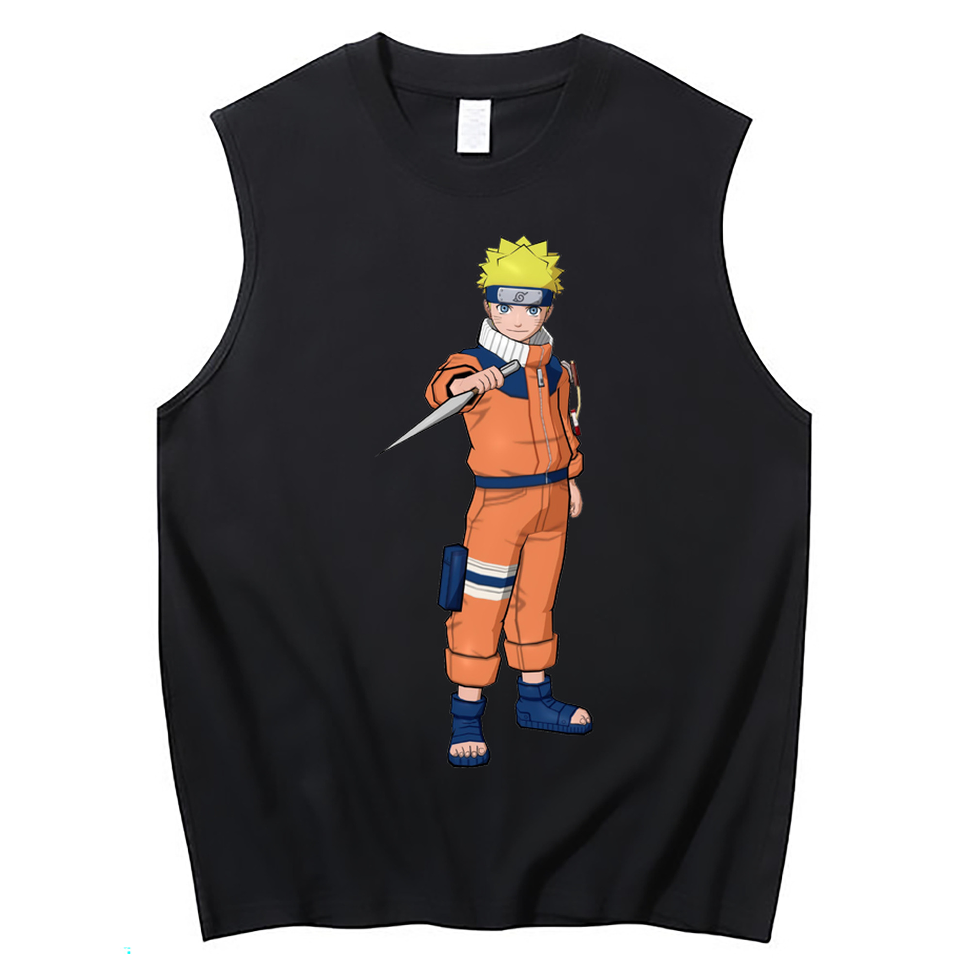 （画像用） NARUTO -ナルト- うずまき ナルト Uzumaki Naruto コットン100％タンクトップ（フロントプリント）