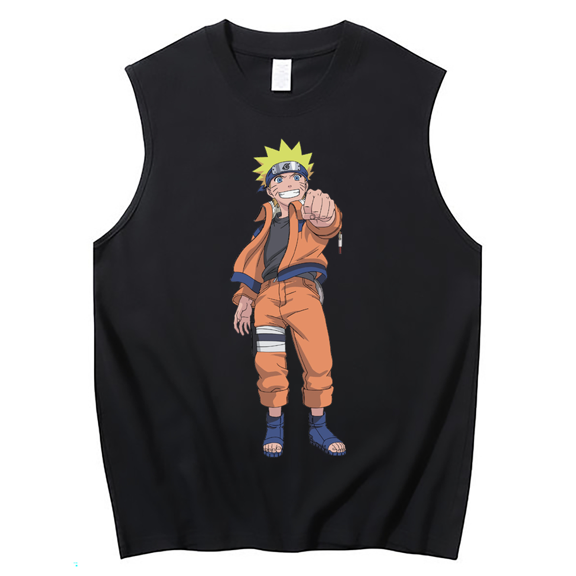 （画像用） NARUTO -ナルト- うずまき ナルト Uzumaki Naruto コットン100％タンクトップ（フロントプリント）