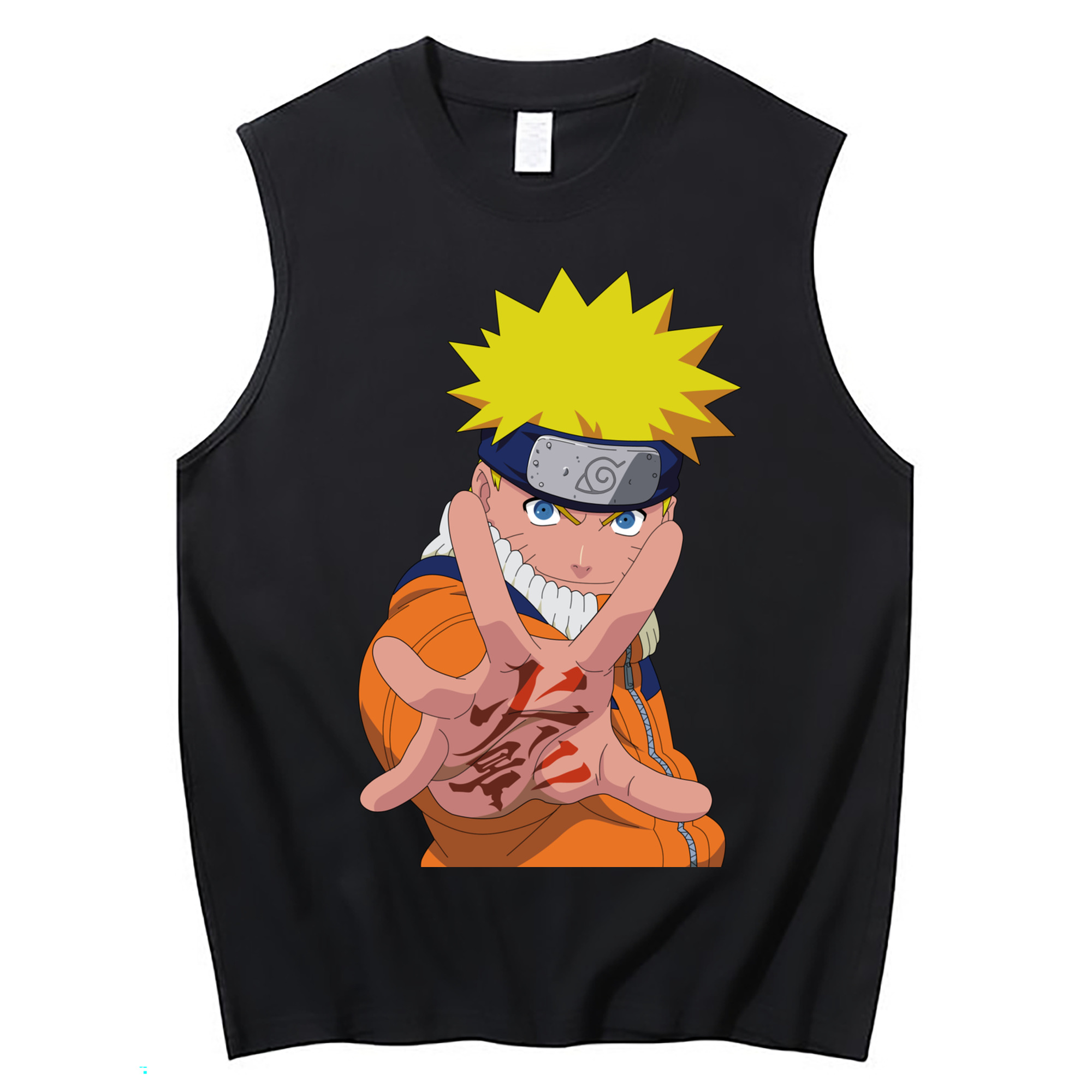 （画像用） NARUTO -ナルト- うずまき ナルト Uzumaki Naruto コットン100％タンクトップ（フロントプリント）