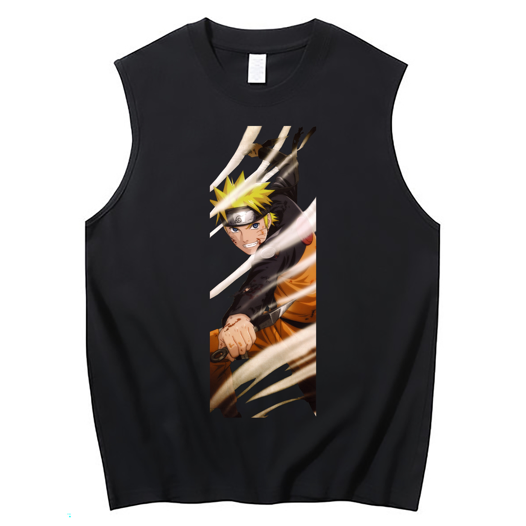 （画像用） NARUTO -ナルト- うずまき ナルト Uzumaki Naruto コットン100％タンクトップ（フロントプリント）