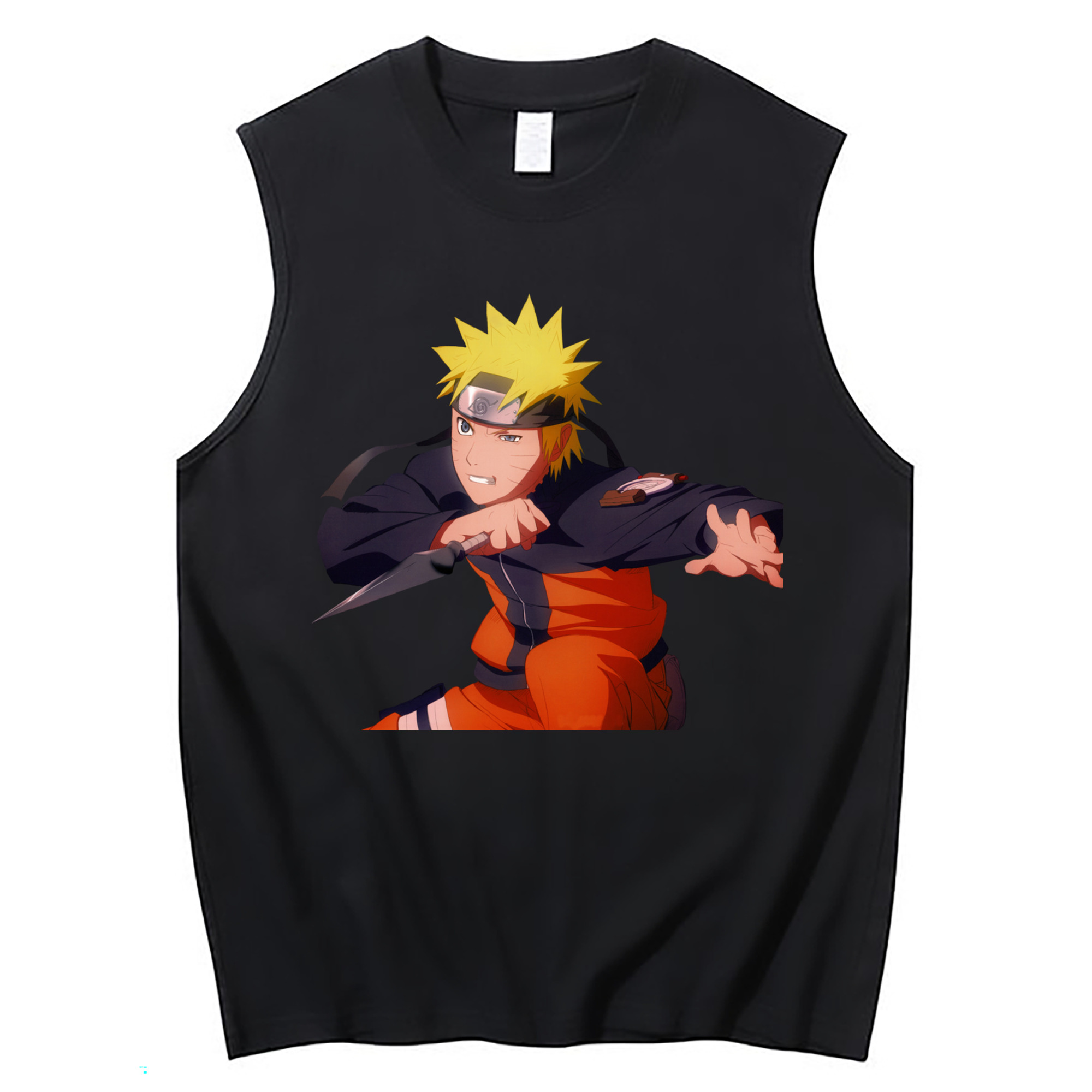 （画像用） NARUTO -ナルト- うずまき ナルト Uzumaki Naruto コットン100％タンクトップ（フロントプリント）