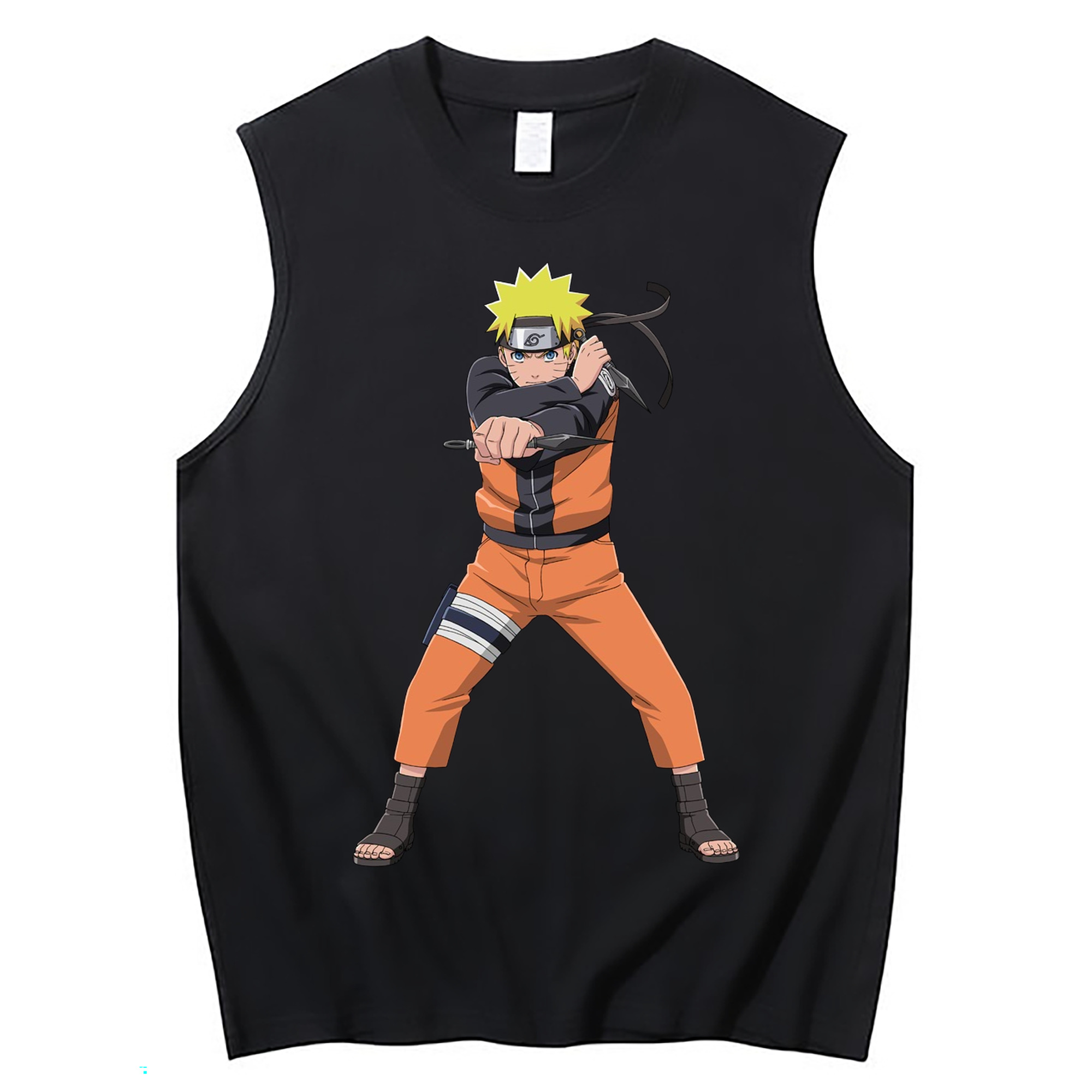 （画像用） NARUTO -ナルト- うずまき ナルト Uzumaki Naruto コットン100％タンクトップ（フロントプリント）