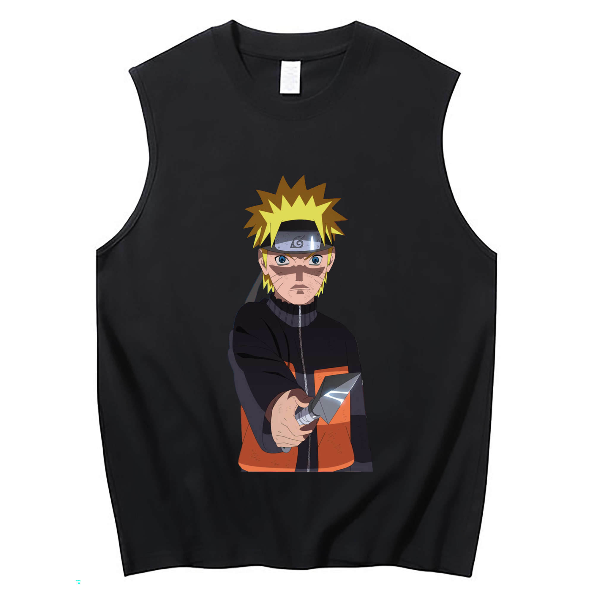 （画像用） NARUTO -ナルト- うずまき ナルト Uzumaki Naruto コットン100％タンクトップ（フロントプリント）